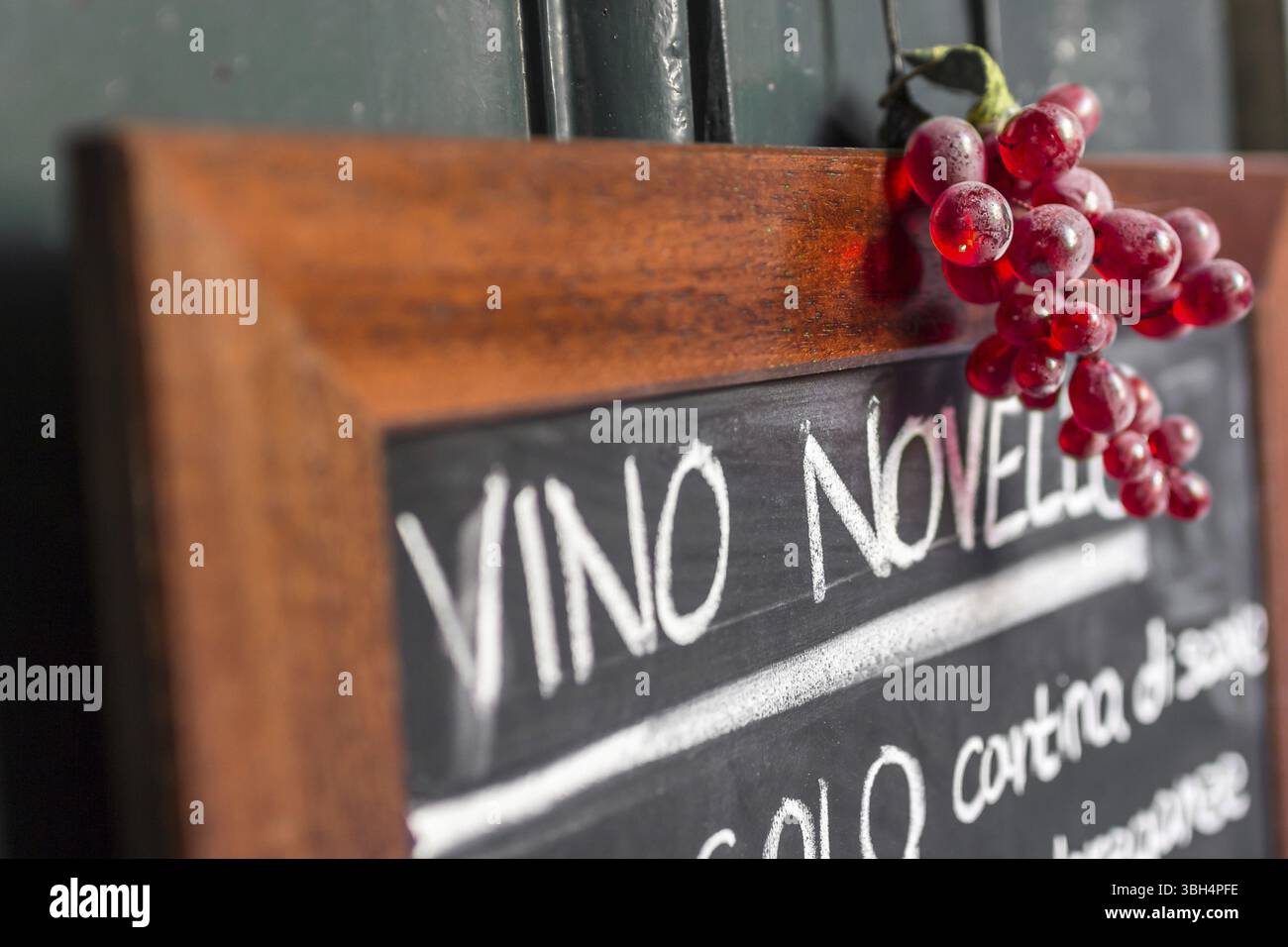 Nouvelle maison de vin au menu du jour Banque D'Images