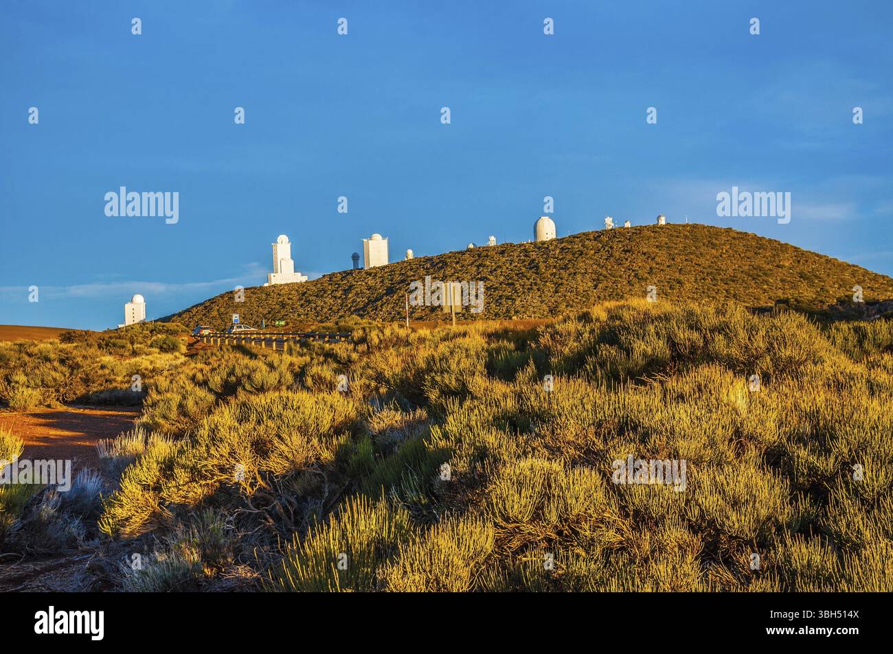 Observatoire spatial sur la montagne à Tenerife, îles Canaries Banque D'Images