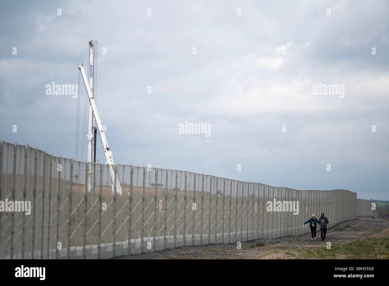 Clôture de sécurité Sizewell C chantier Suffolk Banque D'Images