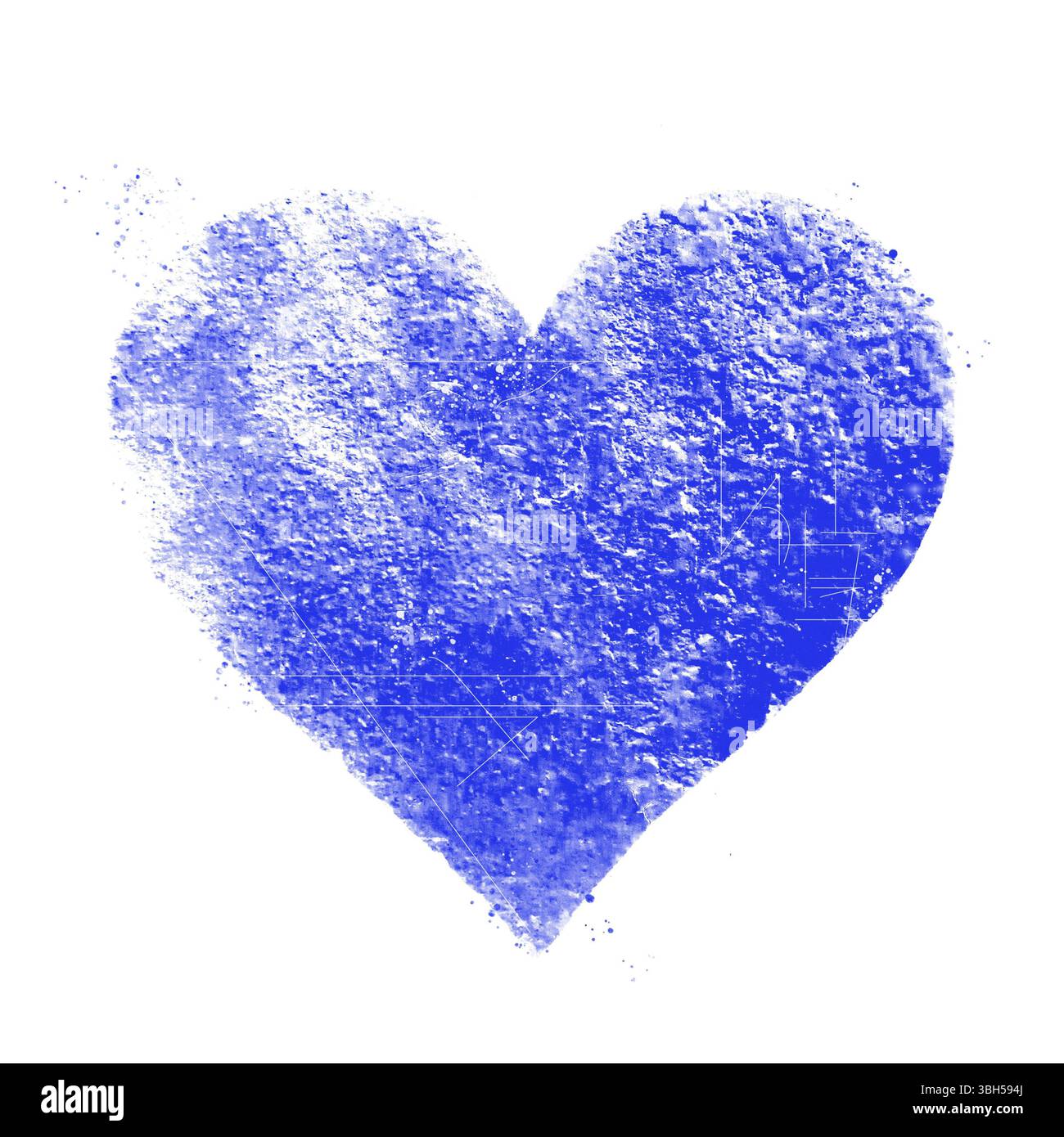 Coeur bleu vintage. Idéal pour la Saint-Valentin, le mariage, le scrapbook, les textures de surface de grunge. Cœur rayé Banque D'Images