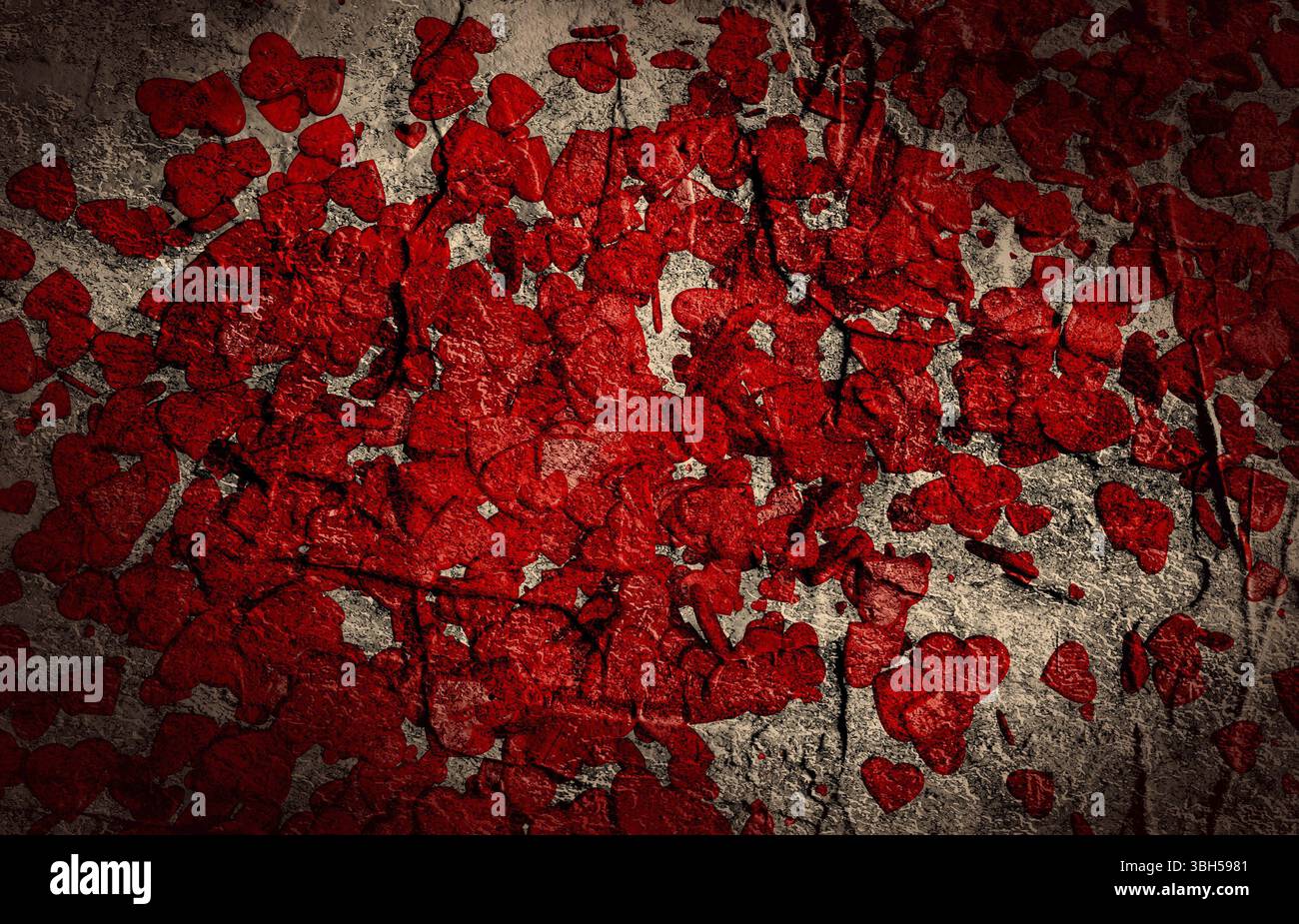 Fond texturé concret par rapport à la Saint-Valentin Banque D'Images