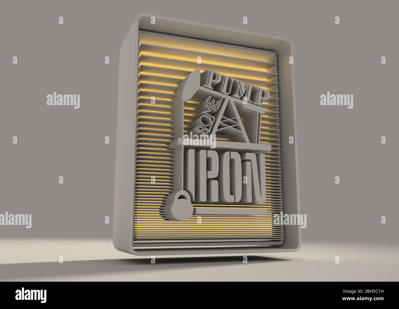 Pomper du fer. Devis De Motivation Pour La Salle De Sport Et La Forme Physique. Texte rétroéclairé . Concept D'Affiche De Typographie Créative. Icônes de la pompe à huile et du poids de relevage hydraulique. Bui du corps Banque D'Images
