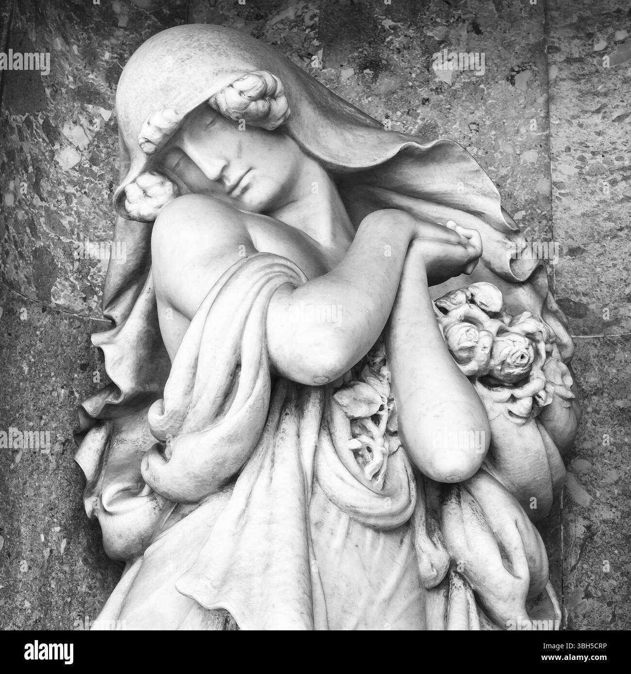 Statue d'une femme comme symbole de dépression douleur et de tristesse Banque D'Images