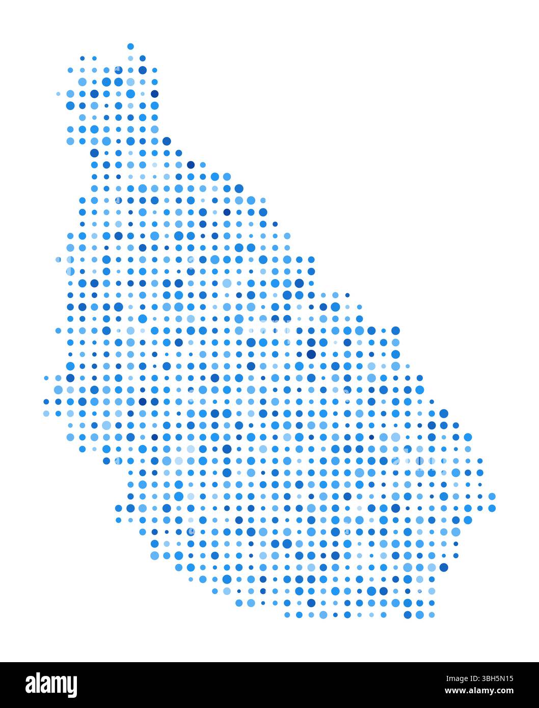 Santiago Island Dot Map. Forme de limite de style numérique. Image vectorielle de Santiago Island. Points circulaires bleus. Illustration vectorielle vibrante. Illustration de Vecteur