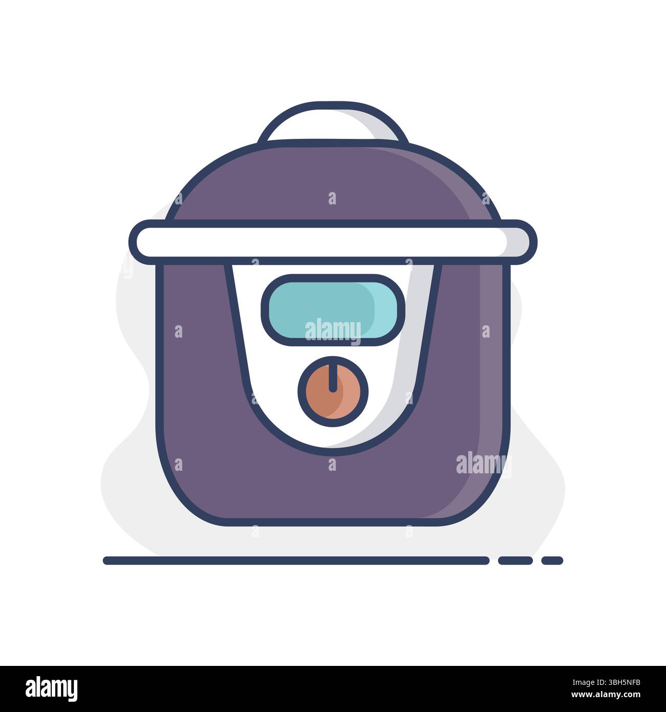 Icône vectorielle de pot de crock à cuisson lente. Appareil de cuisine électrique. Symbole graphique pour la conception de site Web de cuisson, logo, application, interface utilisateur Illustration de Vecteur