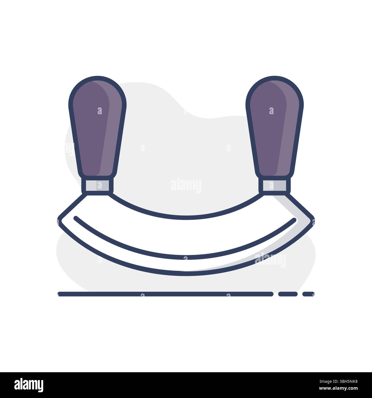 Coupe-herbes à double lame ou icône Mezzaluna vector. Appareils de cuisine. Symbole graphique pour la conception du site Web de cuisine, le logo, l'application, l'interface utilisateur Illustration de Vecteur