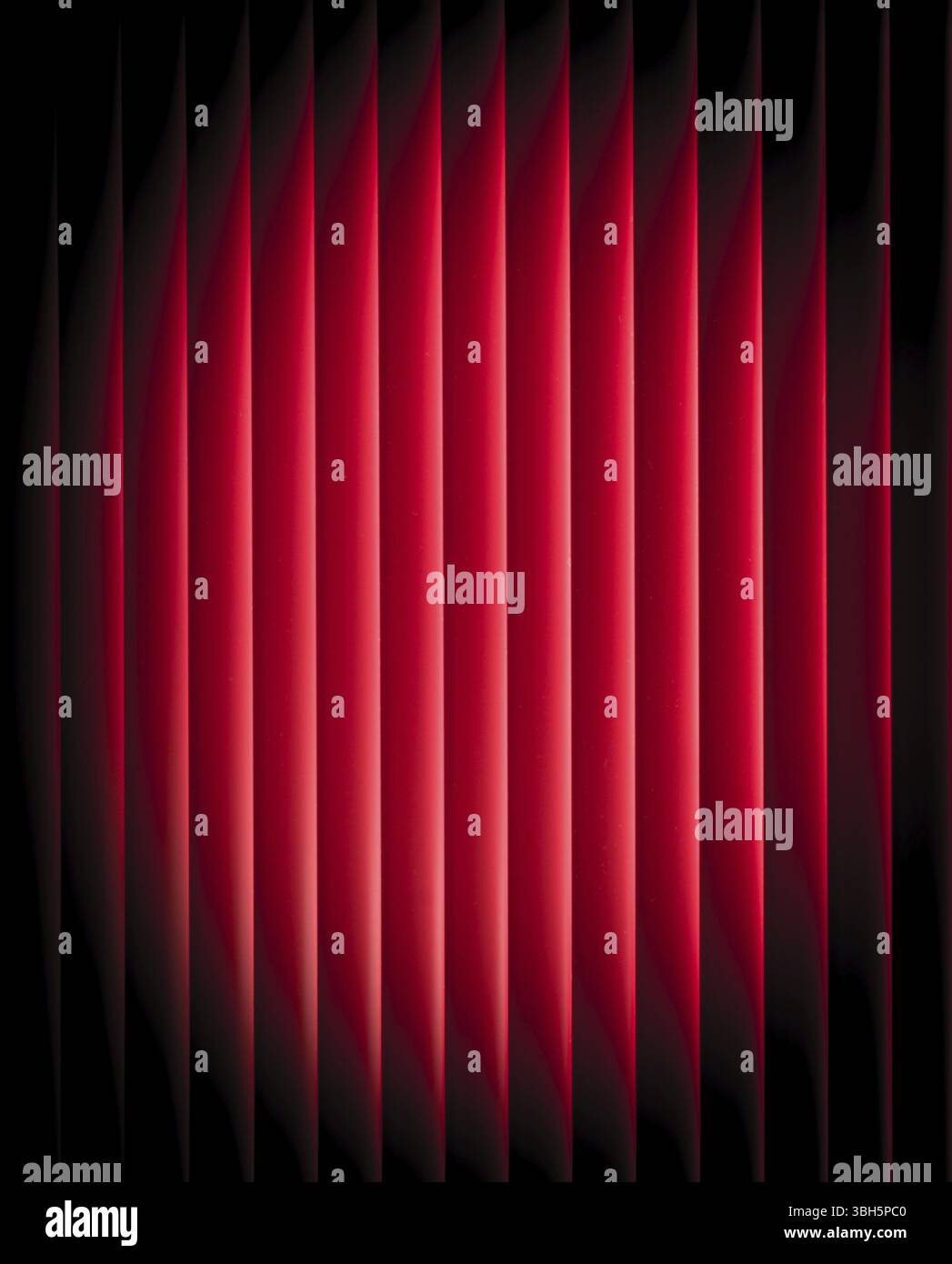 Scène d'éclairage avec rideau rouge. Style simple et minimaliste Banque D'Images