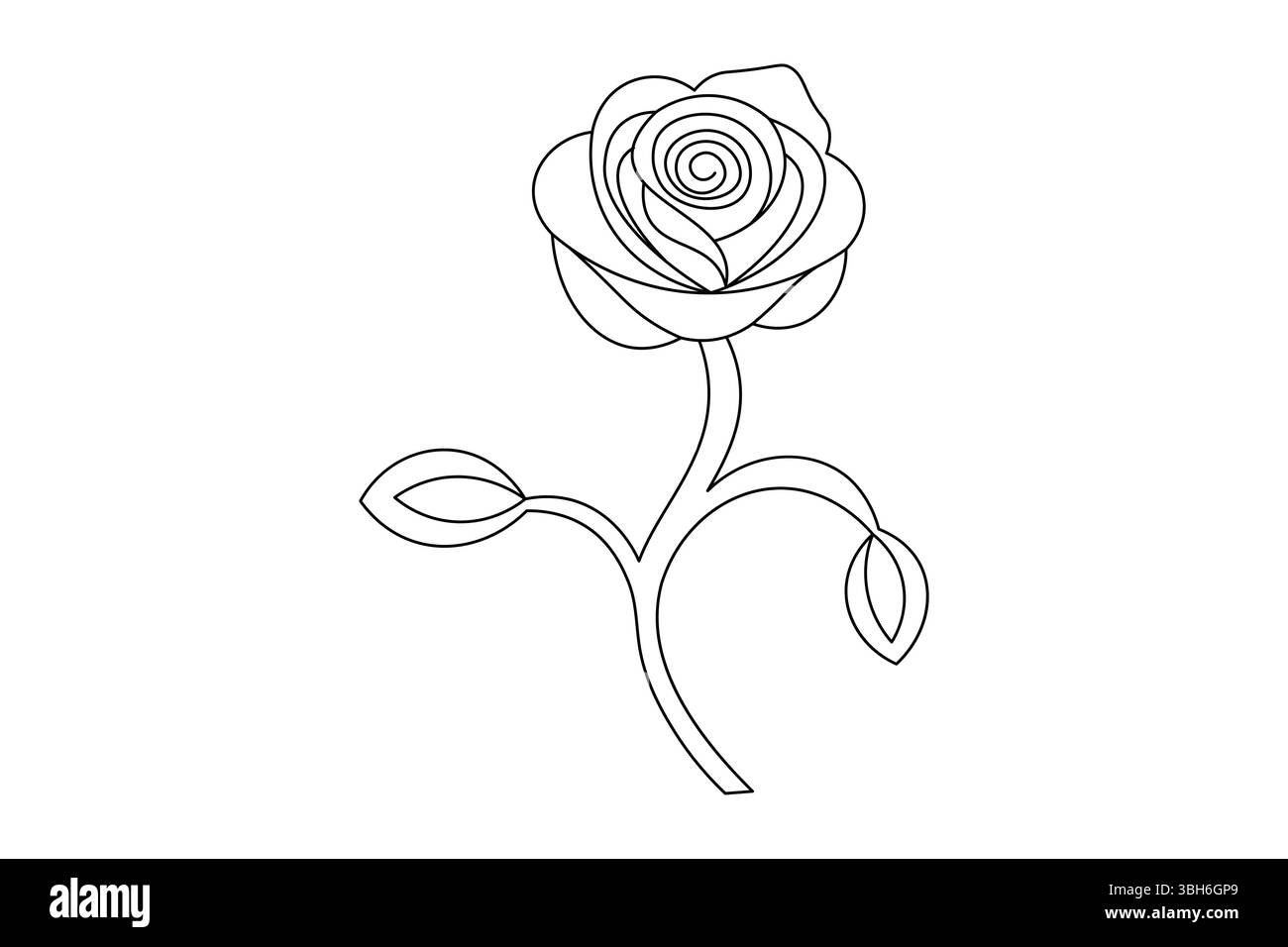 Fleur de rose dessin de ligne continue élégant une ligne Art d'une rose minimaliste. vecteur Illustration de Vecteur