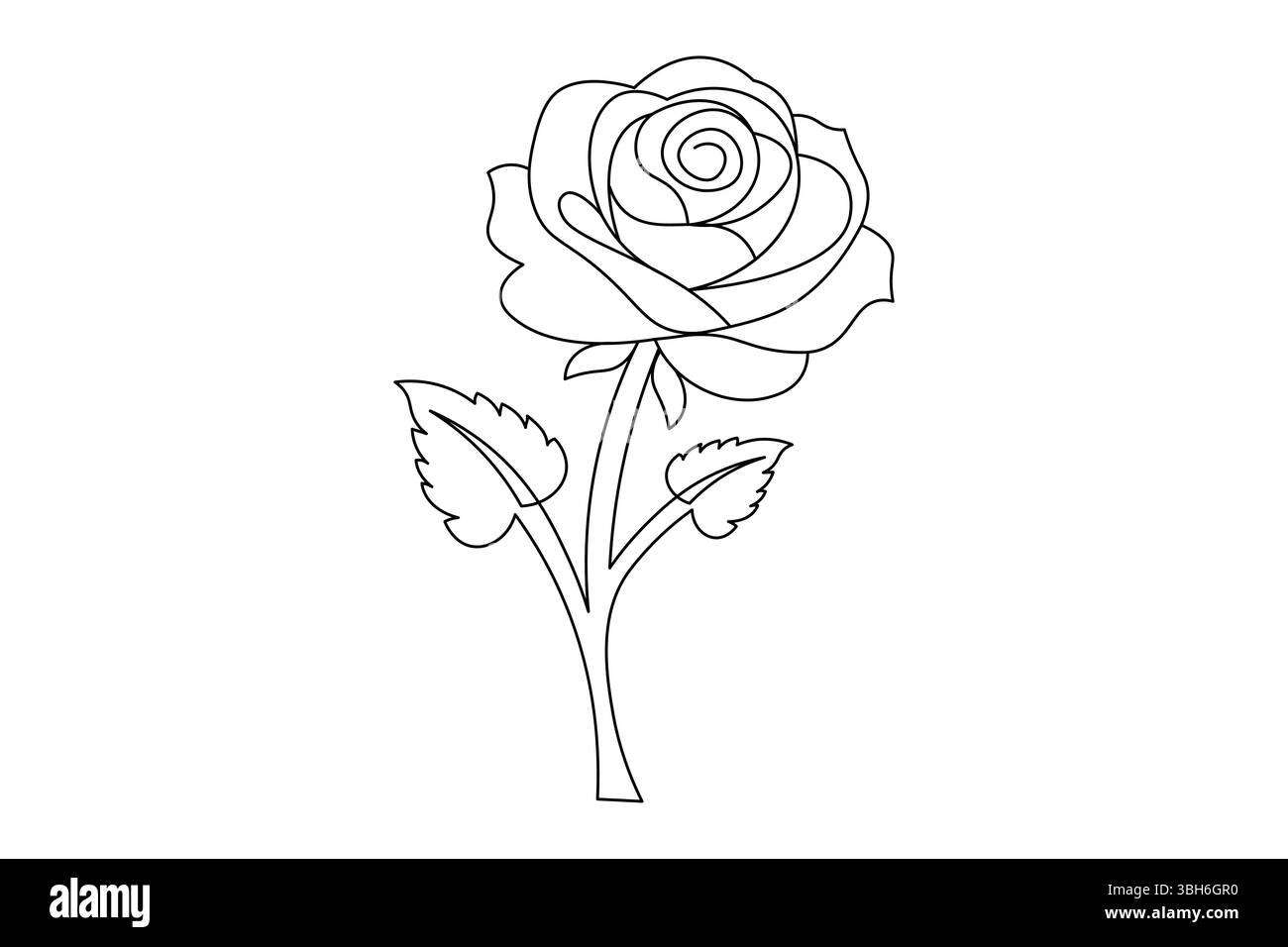 Fleur de rose dessin de ligne continue élégant une ligne Art d'une rose minimaliste. vecteur Illustration de Vecteur