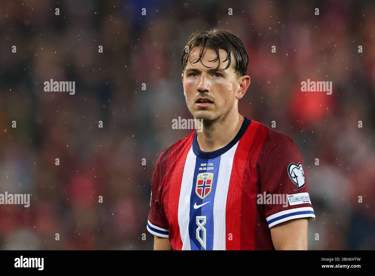 Oslo, Pologne. 06 juin 2025. Sander Berge de Norvège vu lors du match de football des qualifications de la Coupe du monde d'Europe 2026 entre la Norvège et l'Italie au stade Ullevaal (Oslo). Score final ; Norvège 3 :0 Italie. Crédit : SOPA images Limited/Alamy Live News Banque D'Images