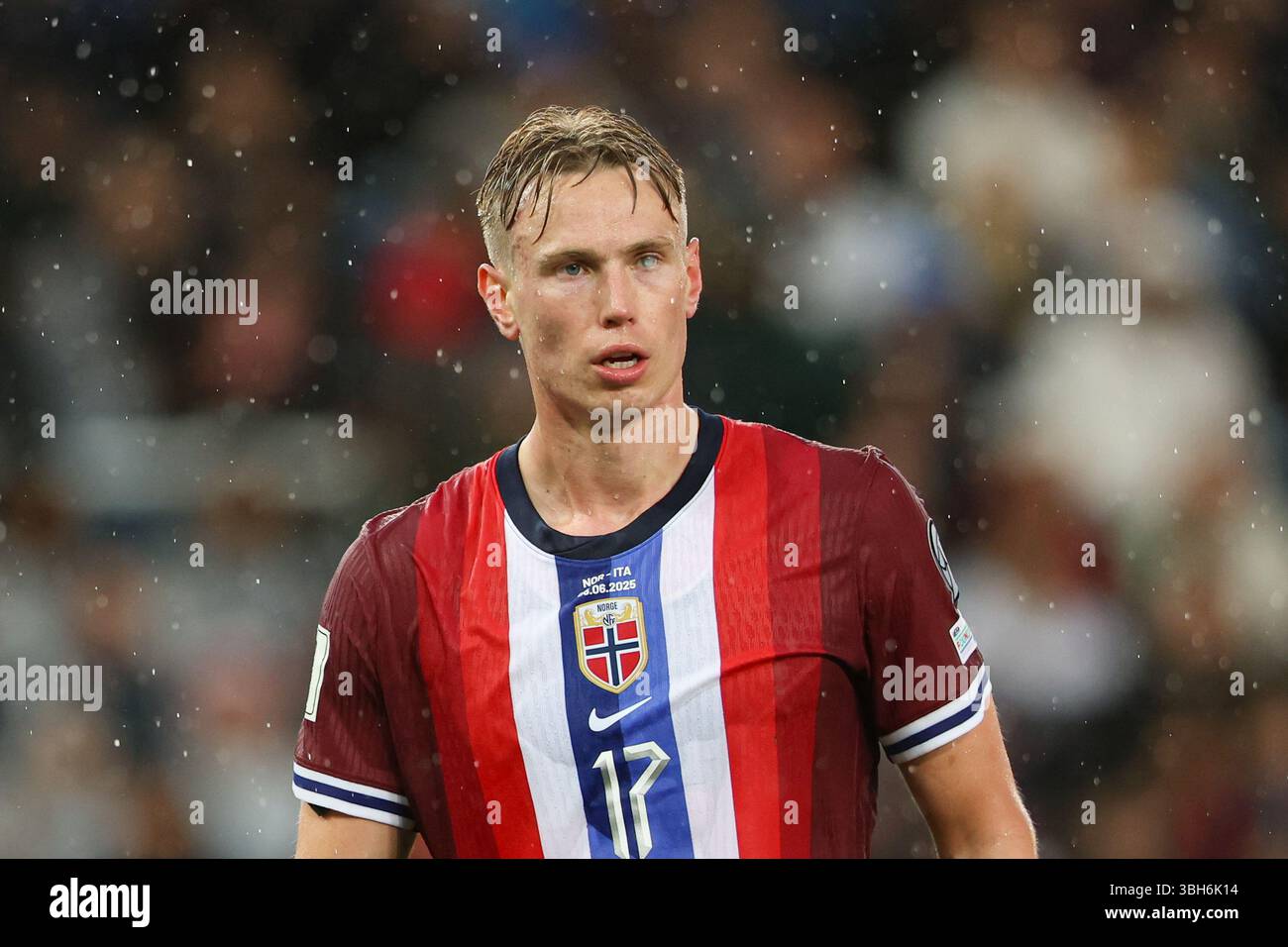 Oslo, Pologne. 06 juin 2025. Torbjorn Heggem, norvégien, vu lors du match de football des qualifications de la Coupe du monde d'Europe 2026 entre la Norvège et l'Italie au stade Ullevaal (Oslo). Score final ; Norvège 3 :0 Italie. (Photo de Grzegorz Wajda/SOPA images/SIPA USA) crédit : SIPA USA/Alamy Live News Banque D'Images