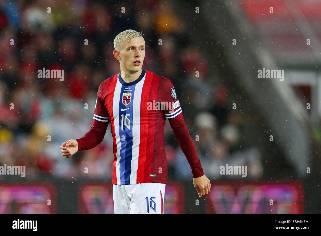 Oslo, Pologne. 06 juin 2025. Marcus Pedersen de Norvège vu lors du match de football des qualifications de la Coupe du monde d'Europe 2026 entre la Norvège et l'Italie au stade Ullevaal (Oslo). Score final ; Norvège 3 :0 Italie. (Photo de Grzegorz Wajda/SOPA images/SIPA USA) crédit : SIPA USA/Alamy Live News Banque D'Images