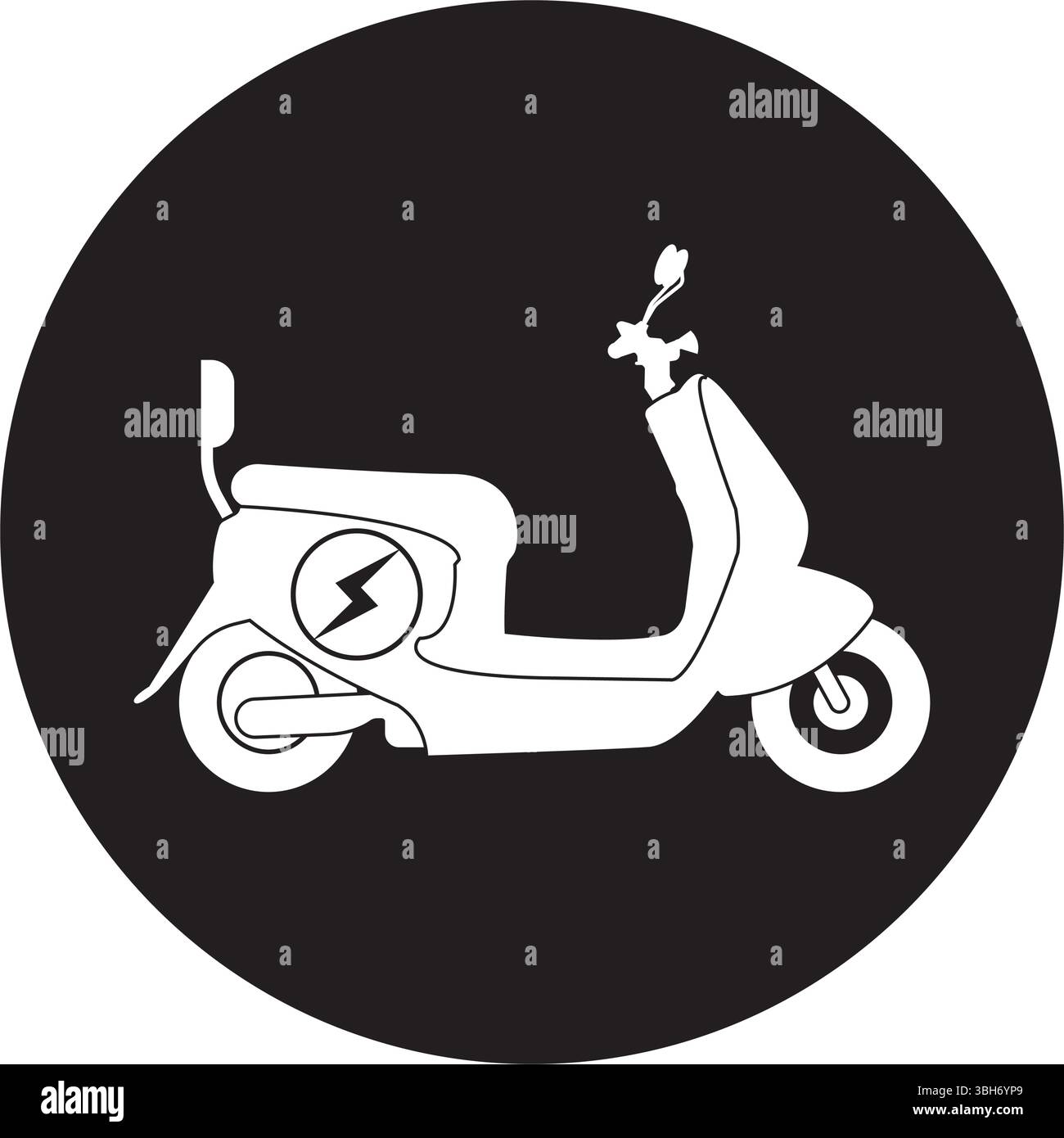 Conception d'élément d'icône de moto électrique Illustration de Vecteur