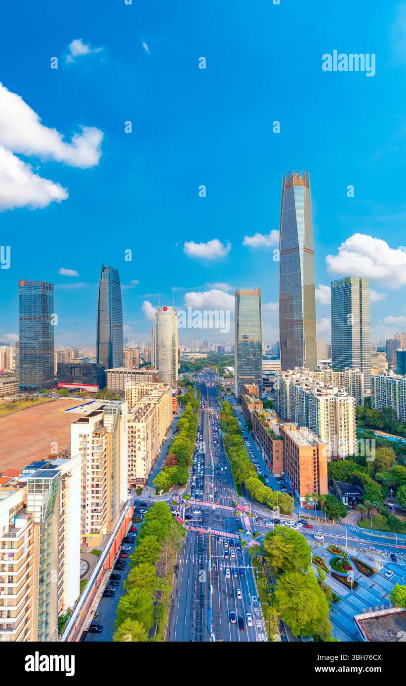 Paysage urbain de la ville de Dongguan, province du Guangdong, Chine Banque D'Images