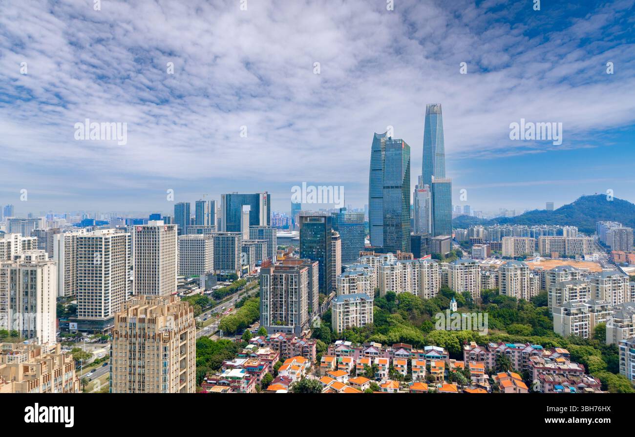 Paysage urbain de la ville de Dongguan, province du Guangdong, Chine Banque D'Images