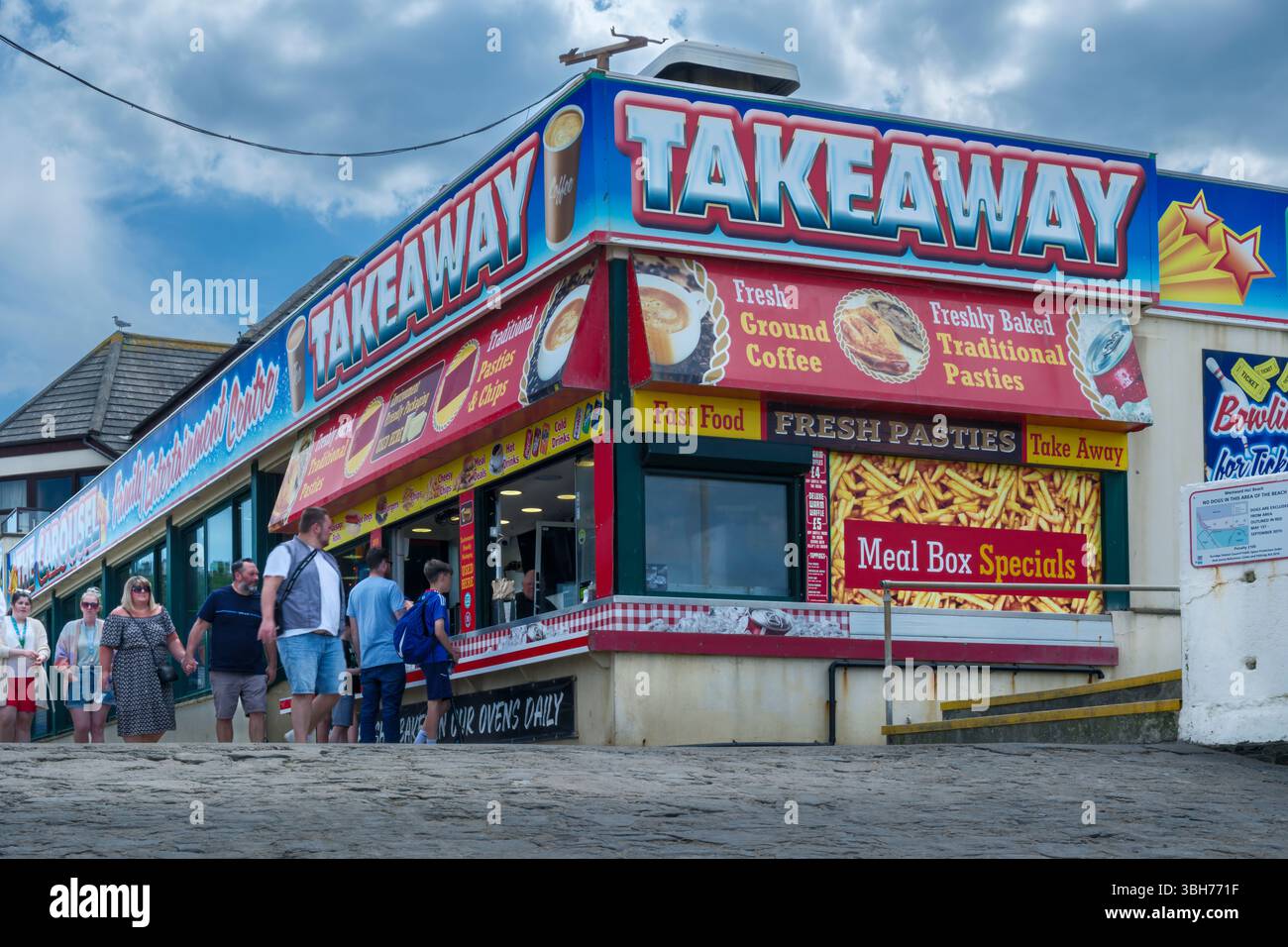 Westward Ho !, North Devon - la sortie « à emporter » à l'entrée de Westward Ho ! Plage dans le nord du Devon. Banque D'Images
