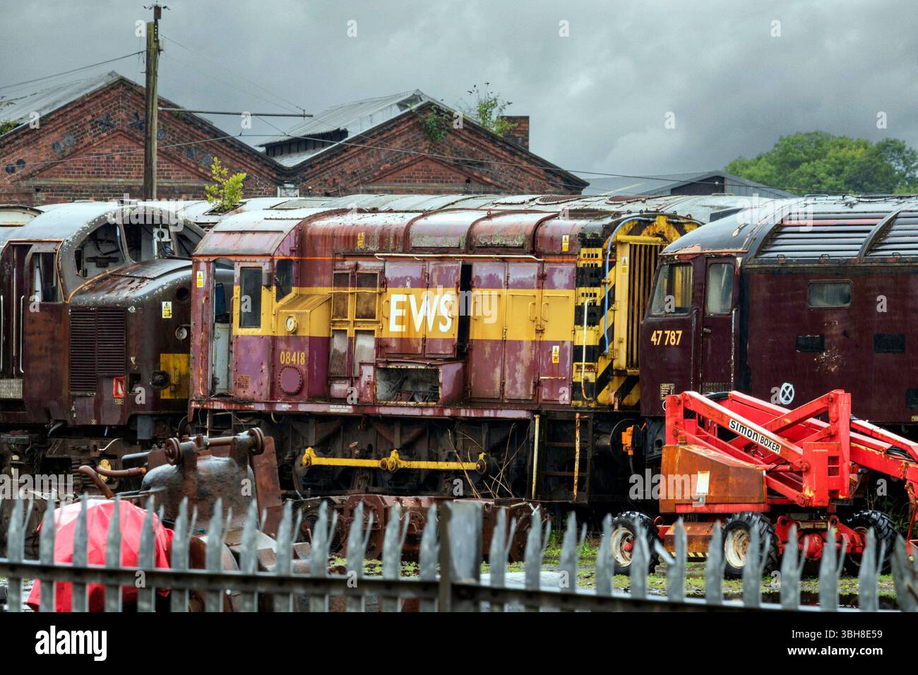 Shunter diesel de classe 08 08418 à West Coast Railways, Carnforth. Samedi 07 juin 2025. Banque D'Images
