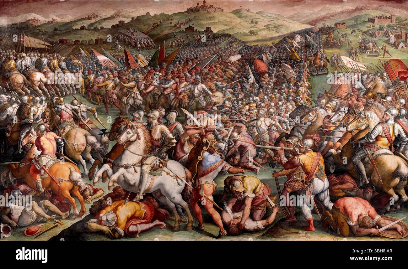 La bataille de Marciano dans le Val di Chiana Giorgio Vasari Banque D'Images