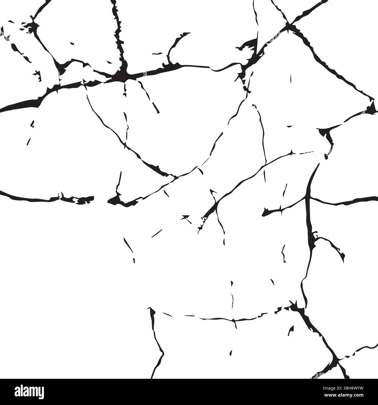 Fissure noire et ligne brisée sur fond blanc Illustration de Vecteur