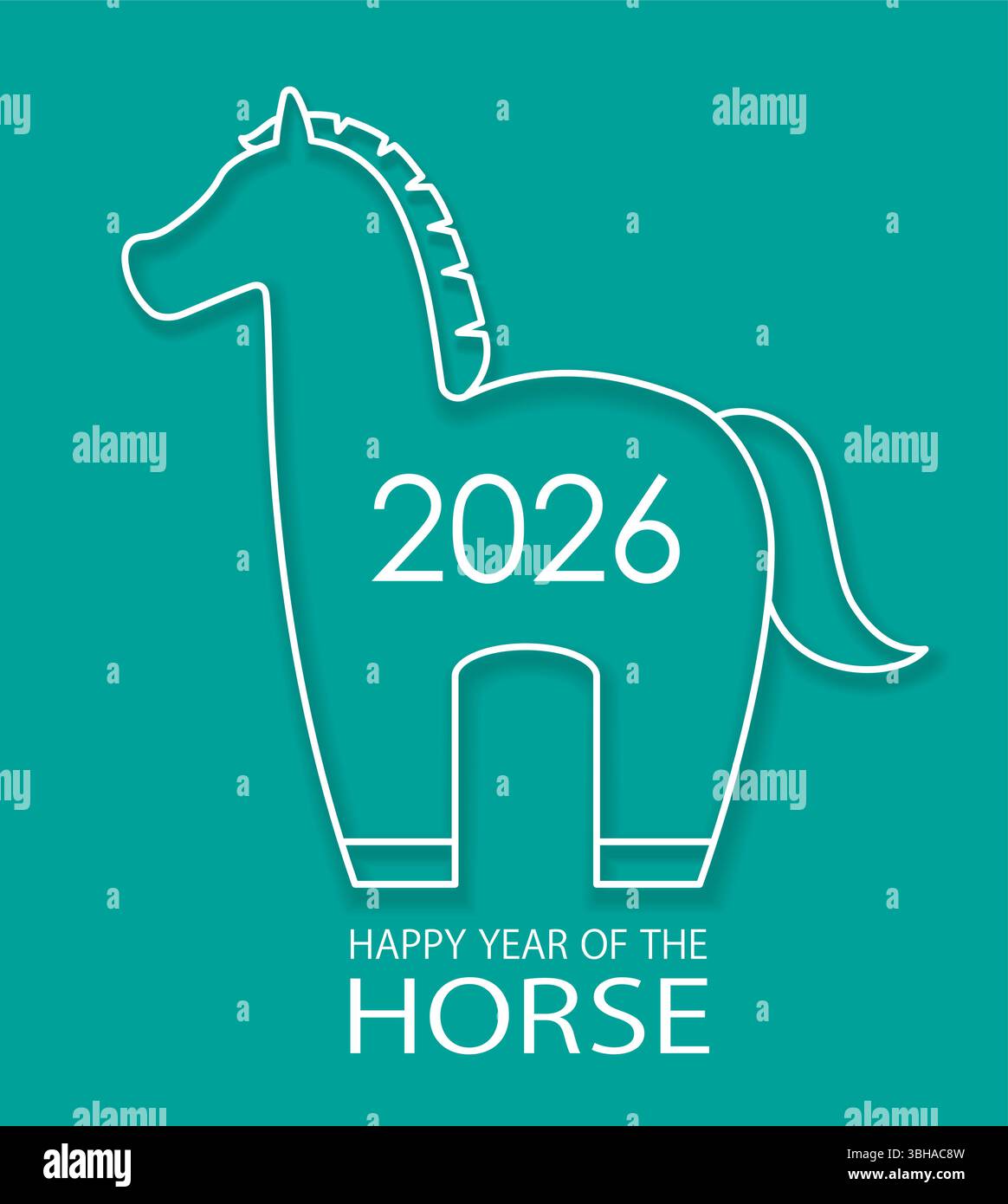 2026, l'année du cheval, illustration de symbole vectoriel. Illustration de Vecteur