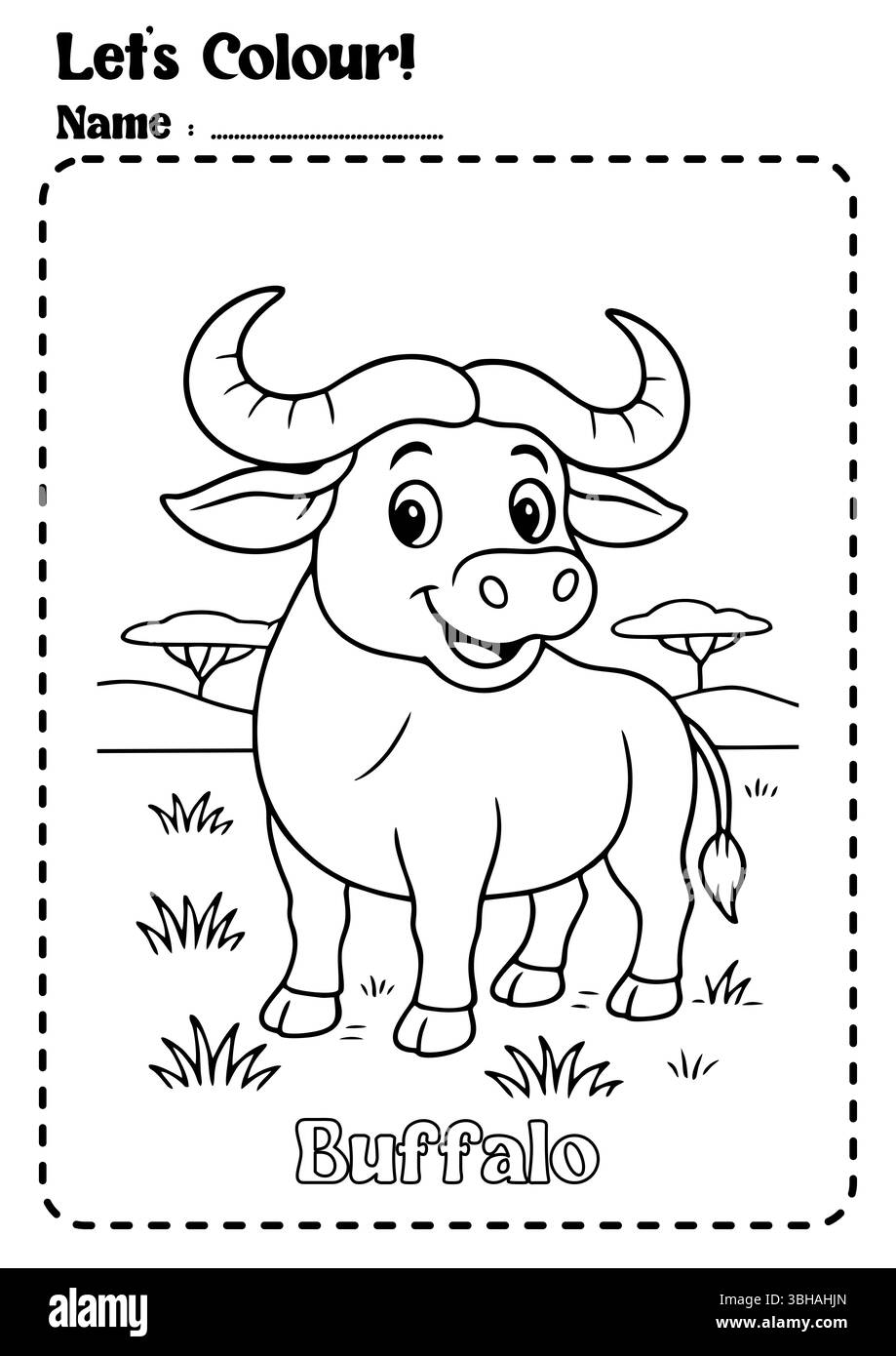 Coloriage pages pour enfants, fichiers imprimables, thème animal. Téléchargez et profitez-en ! Banque D'Images