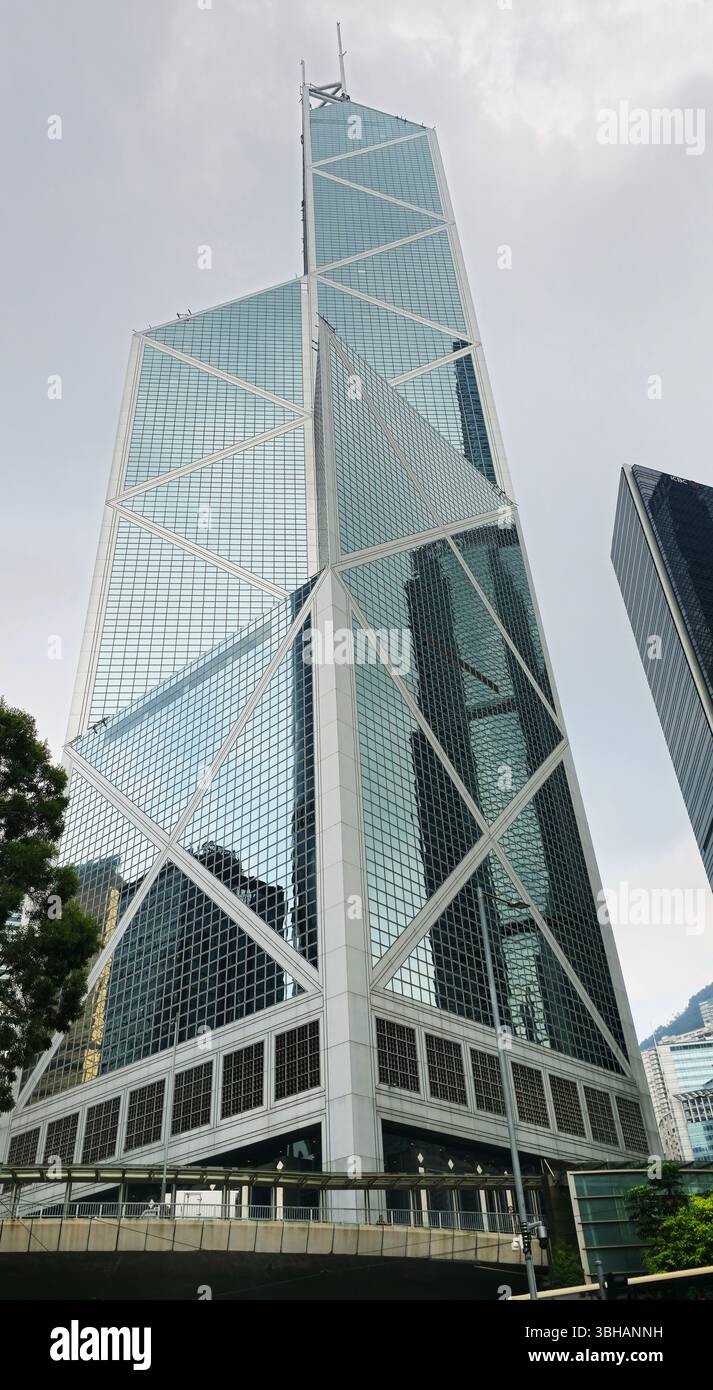 La tour emblématique de la Banque de Chine à Hong Kong. Banque D'Images