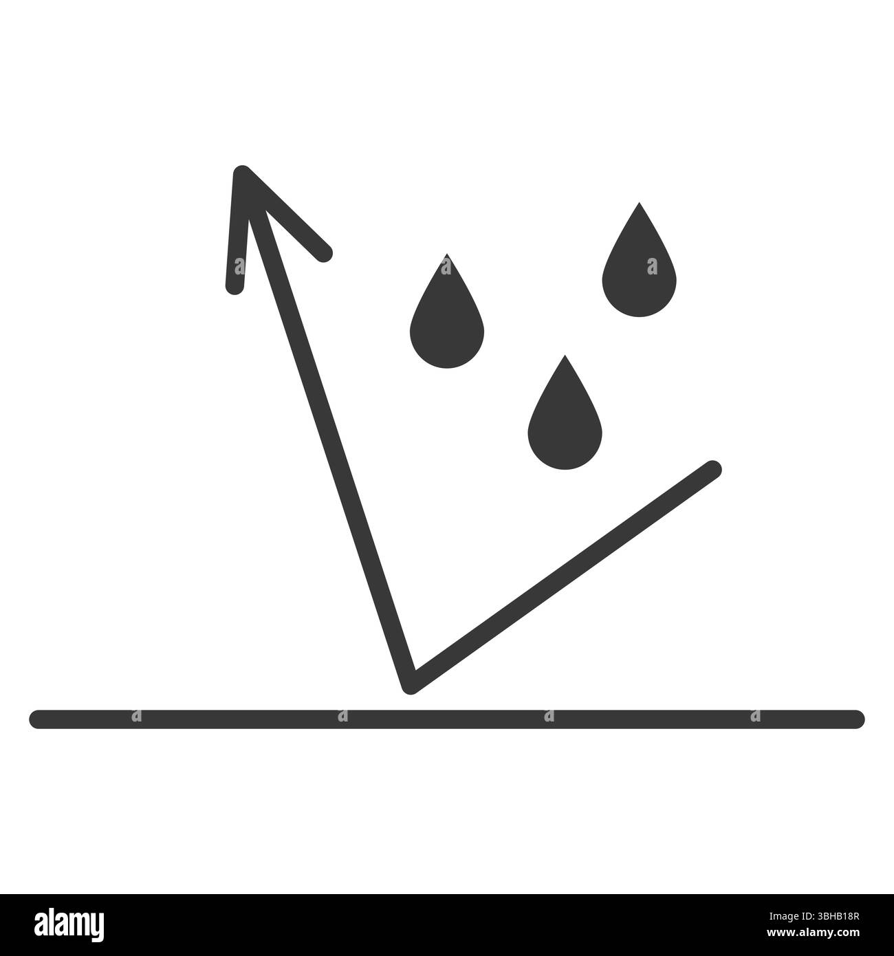 Imperméable icône protection de l'eau, protection de surface contre le liquide. Flèche de ligne et goutte d'eau. Symbole de protection contre les intempéries Matériau imperméable. Défense résistante simple. Illustration vectorielle Illustration de Vecteur