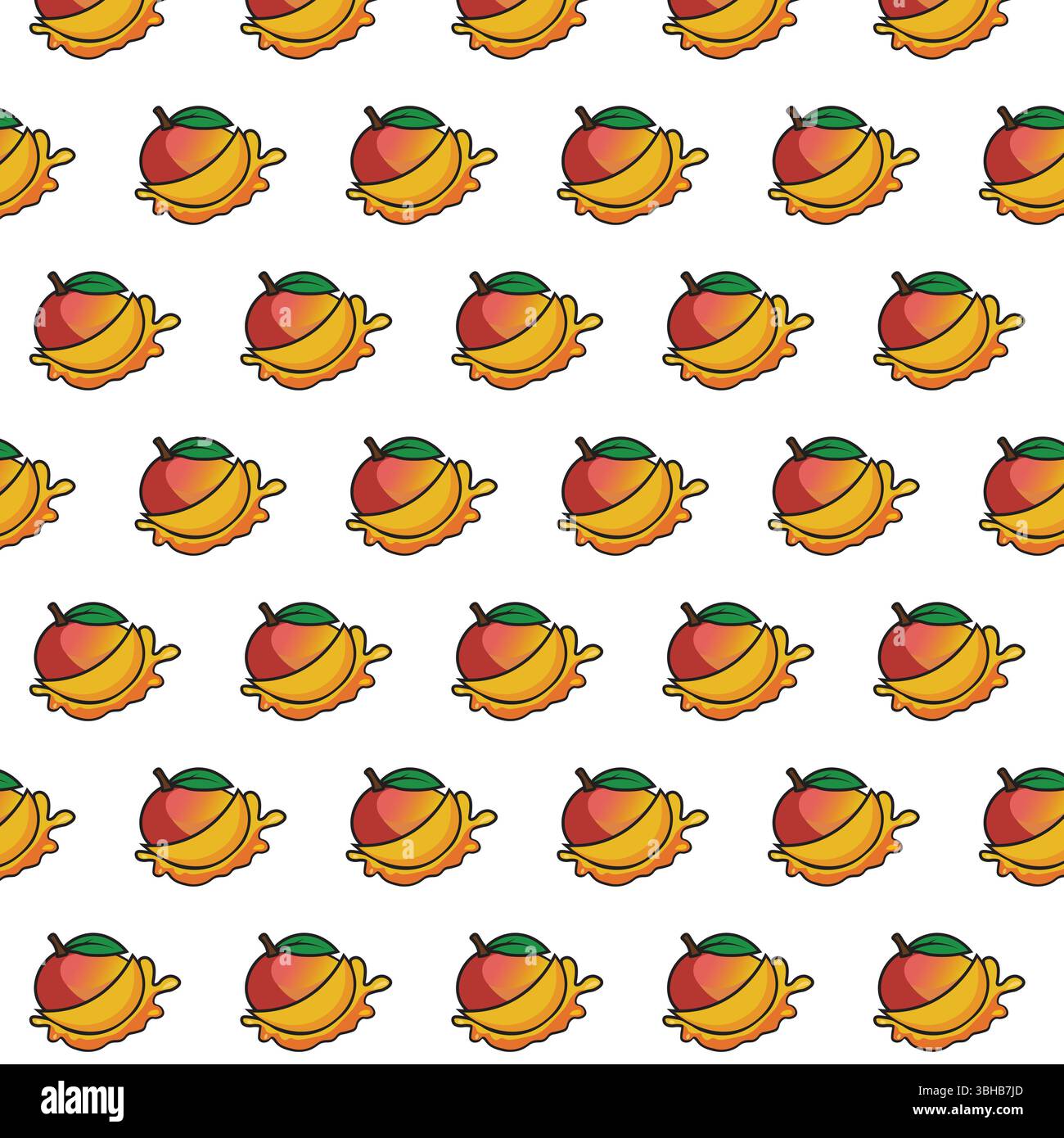 Design de motif sans couture de fruits de mangue colorés – fond tropical répété Illustration de Vecteur