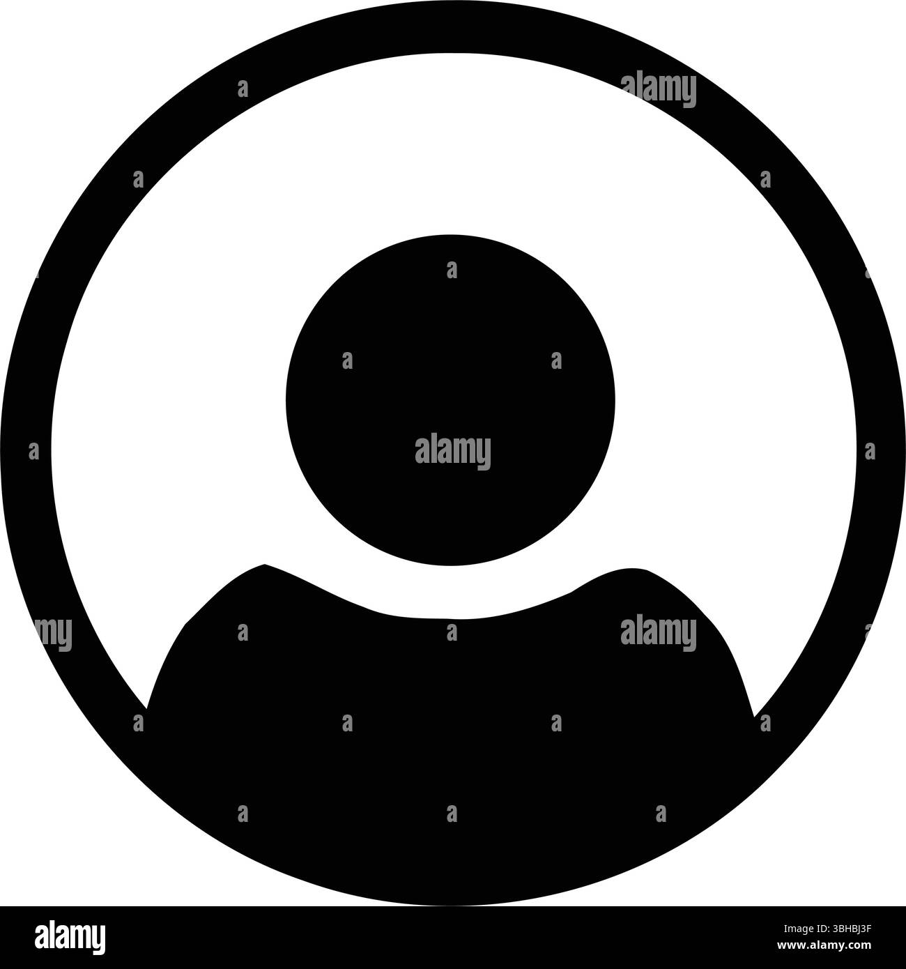 Icône utilisateur générique : symbole de profil circulaire noir Illustration de Vecteur