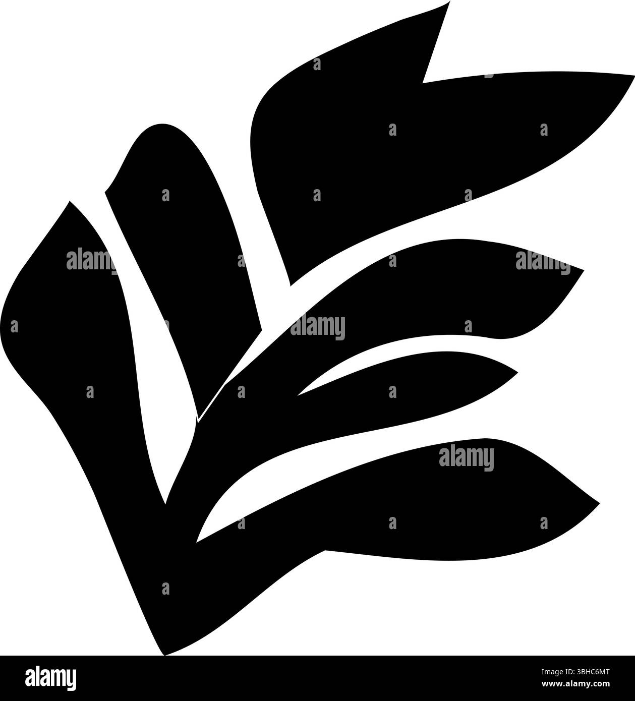 Icône abstraite Black Flame ou Leaf Silhouette - forme organique dynamique Illustration de Vecteur