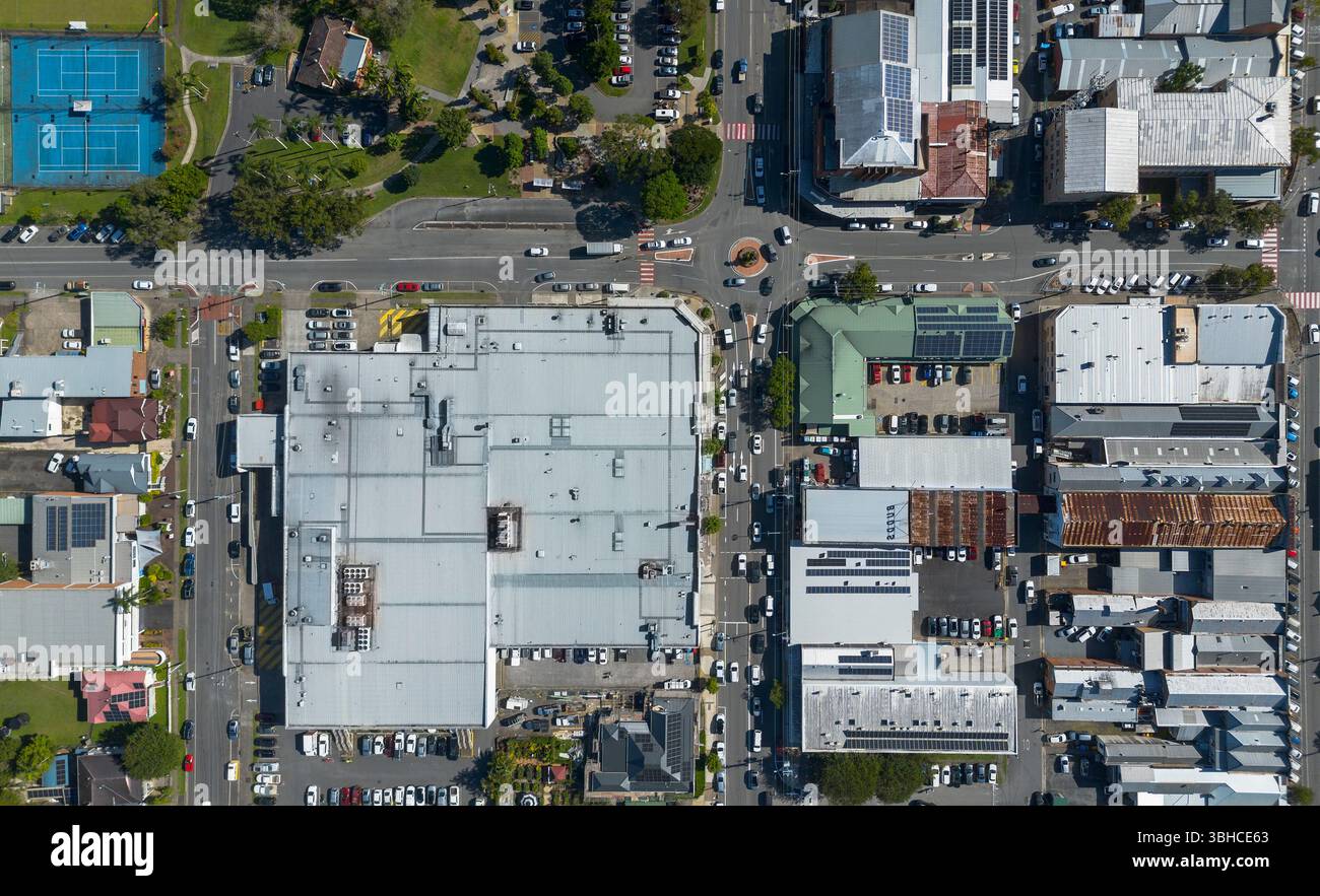Vue aérienne de Murwillumbah dans les rivières du nord, nouvelle-galles du sud, australie Banque D'Images