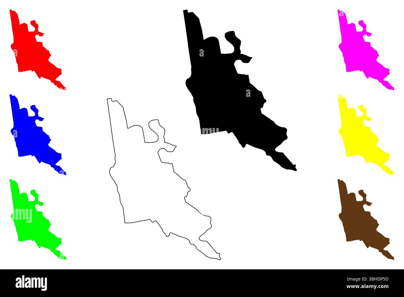 Shahinshahr ville (République islamique d'Iran, Perse, IRI, province d'Ispahan) illustration vectorielle de carte, croquis de brouillon carte Shahinshahr Illustration de Vecteur