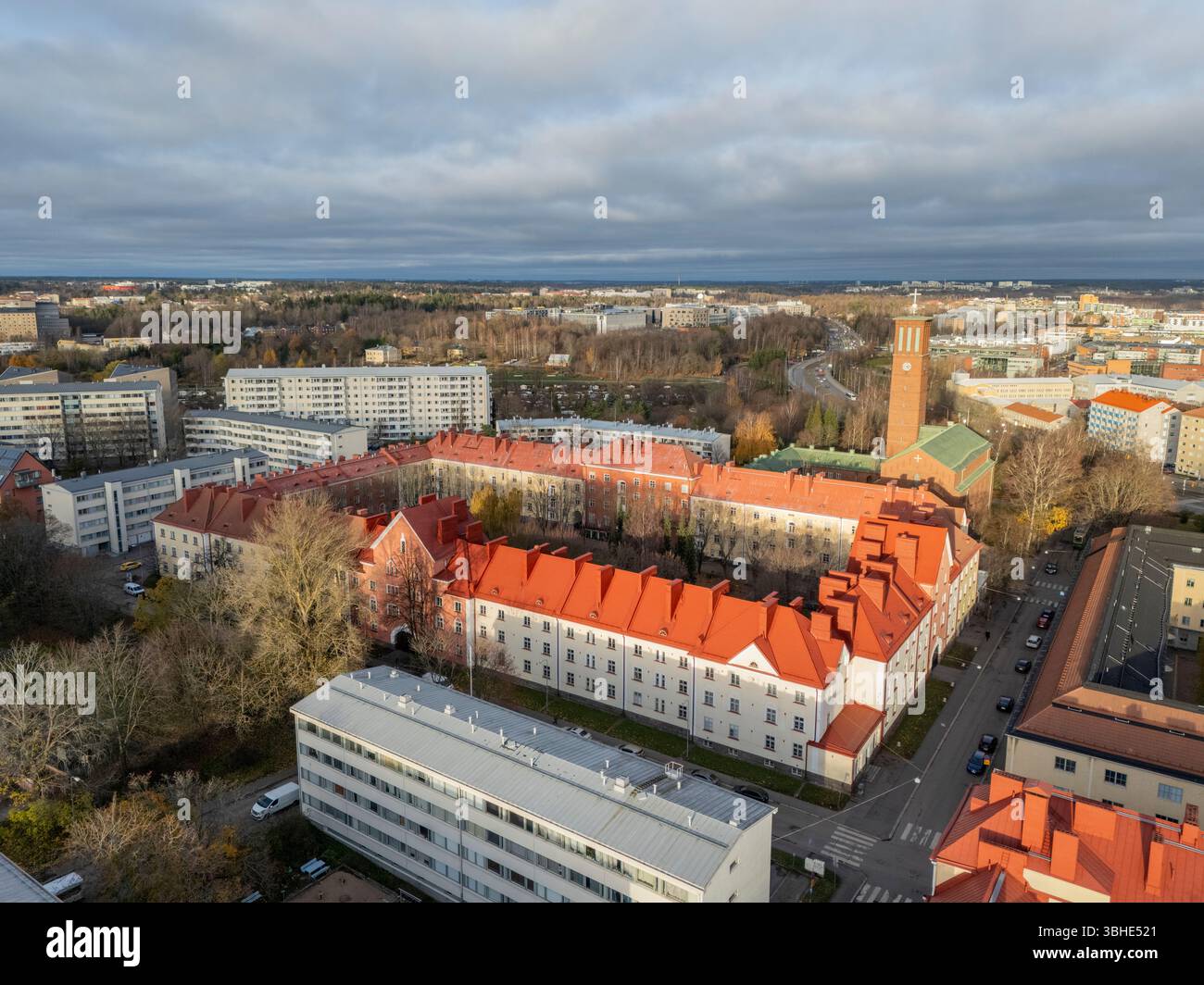 Helsinki dans une photo de drone aérien Banque D'Images