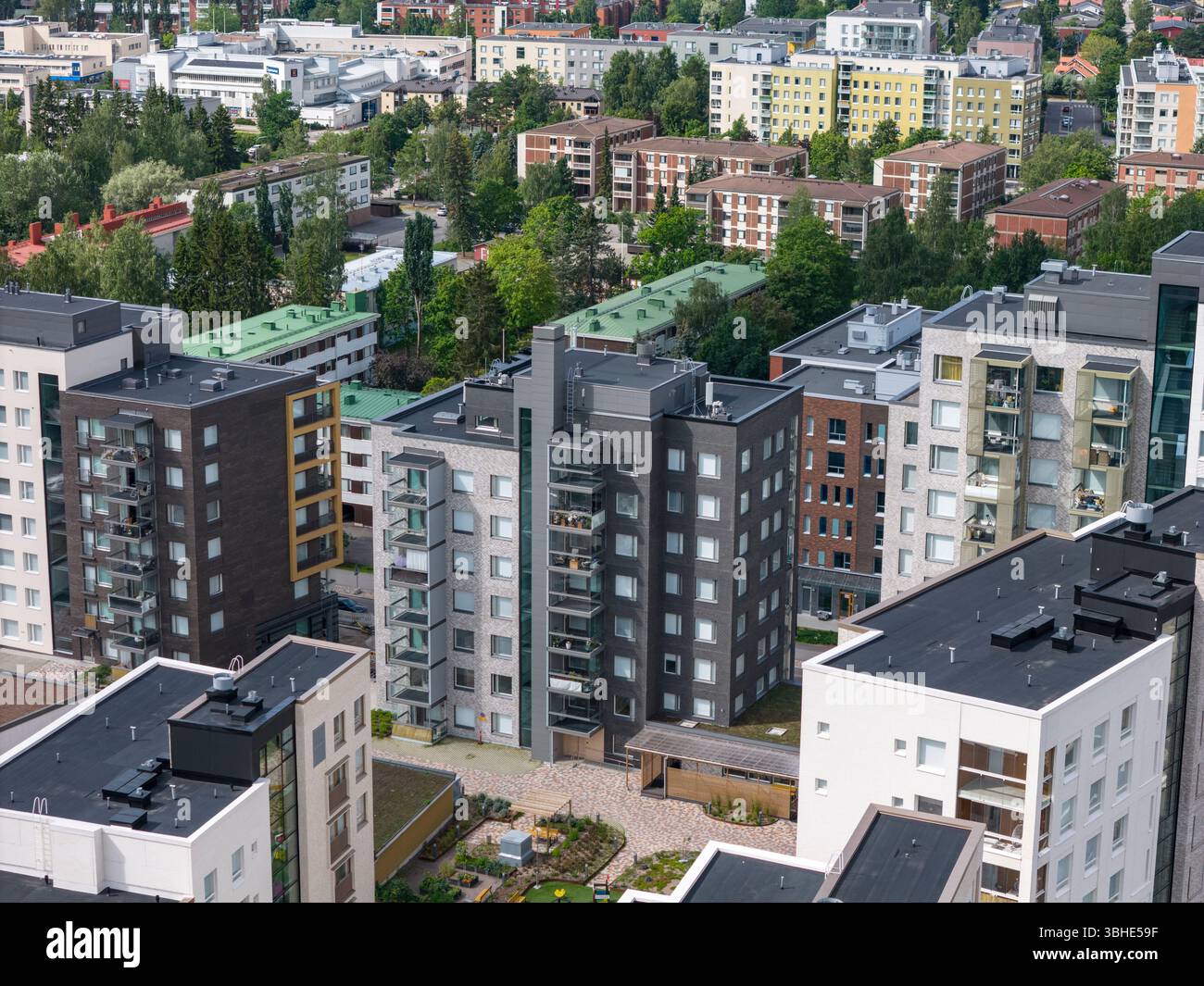 Vue aérienne de Vantaa, Finlande Banque D'Images