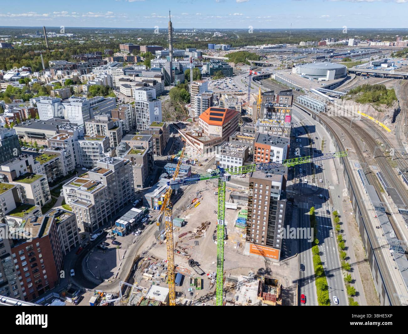 Helsinki dans une photo de drone aérien Banque D'Images