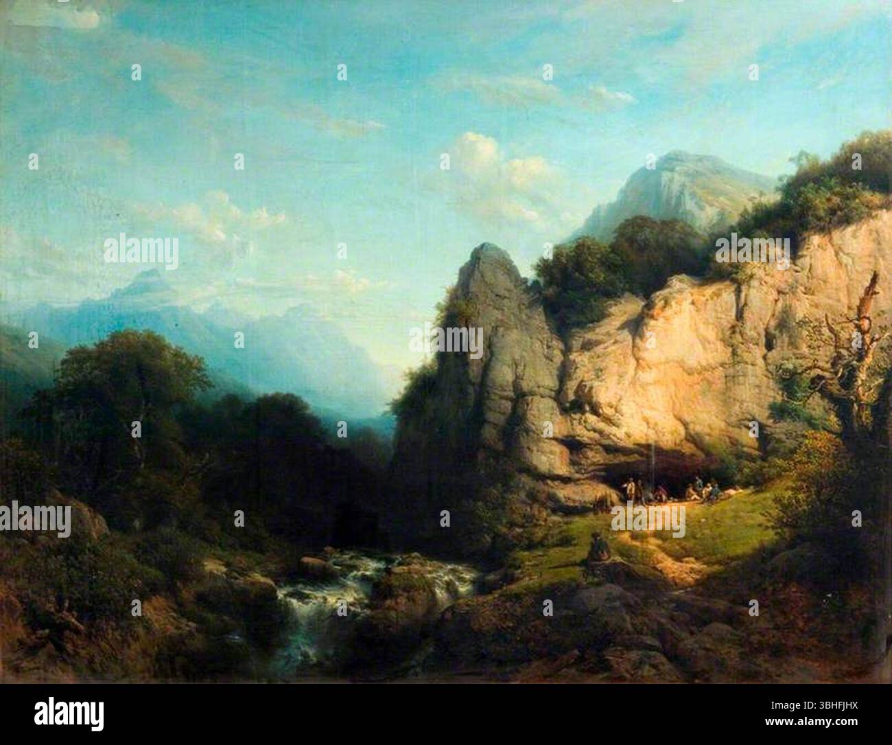 Karl-Joseph Kuwasseg (1802-1877) - Une vue dans le Tyrol Banque D'Images