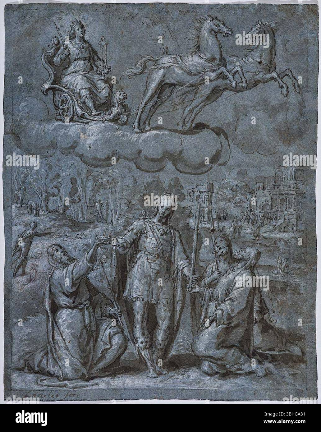 Kempeneer (Alegoría del triunfo de Alejandro Magno). Banque D'Images