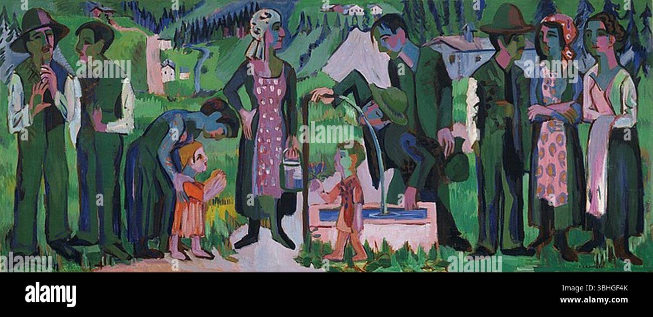 Kirchner - Alpsonntag. Szene am Brunnen, 1923-25, 94832. Banque D'Images