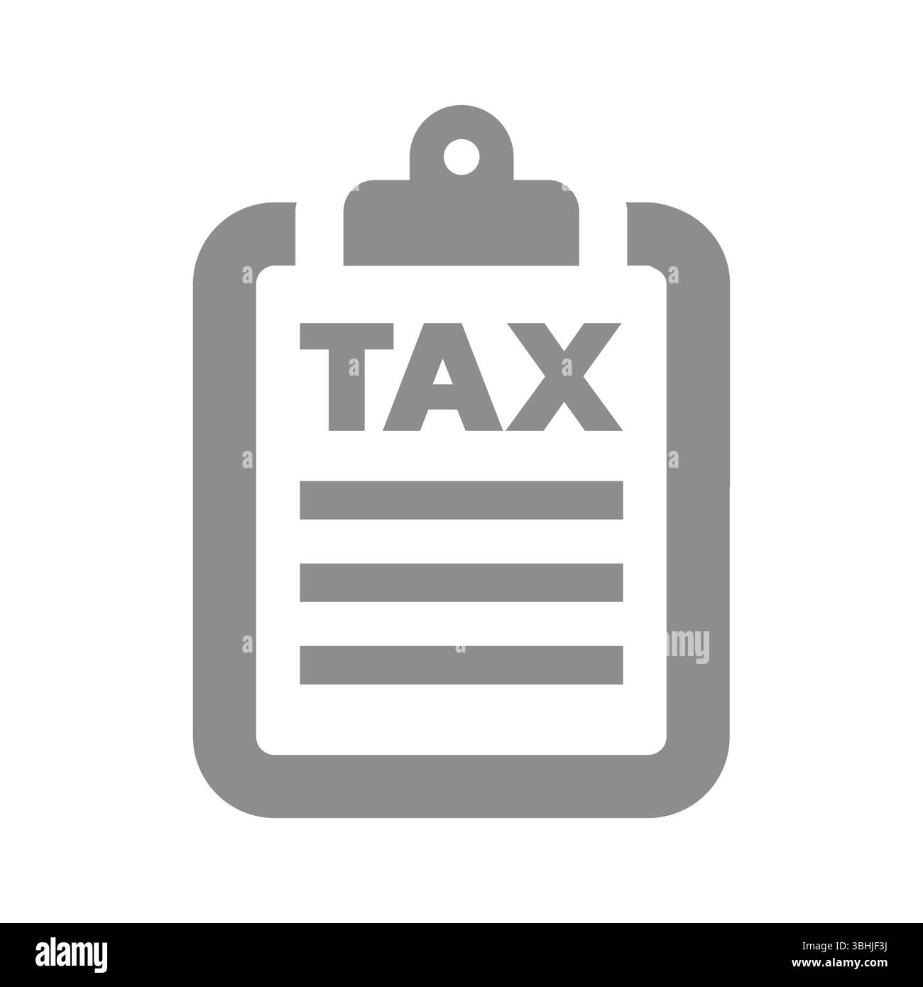 Formulaire fiscal sur l'icône vectorielle du presse-papiers. Impôts sur le revenu financier et le document de revenu. Illustration de Vecteur