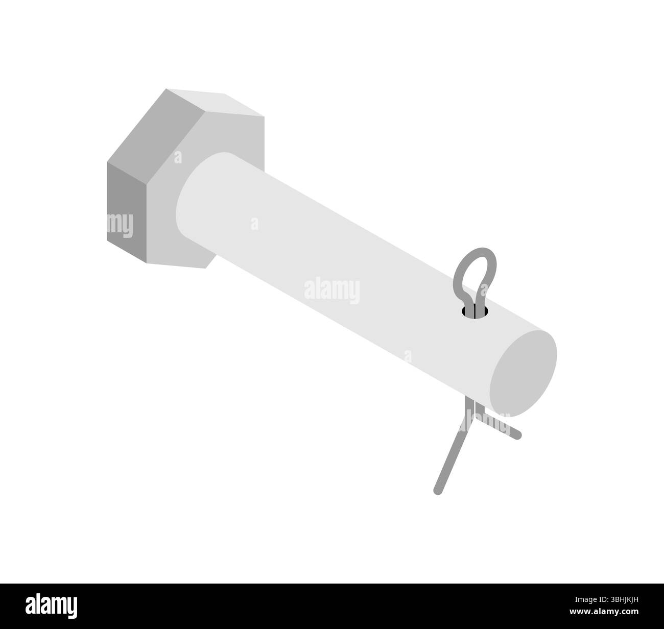 Goupille avec goupille fendue isolée signe. Connexion de gréement Illustration de Vecteur
