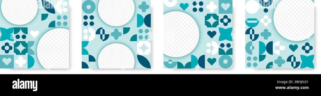 Modèles carrés sur le thème médical avec place pour la photo Illustration de Vecteur