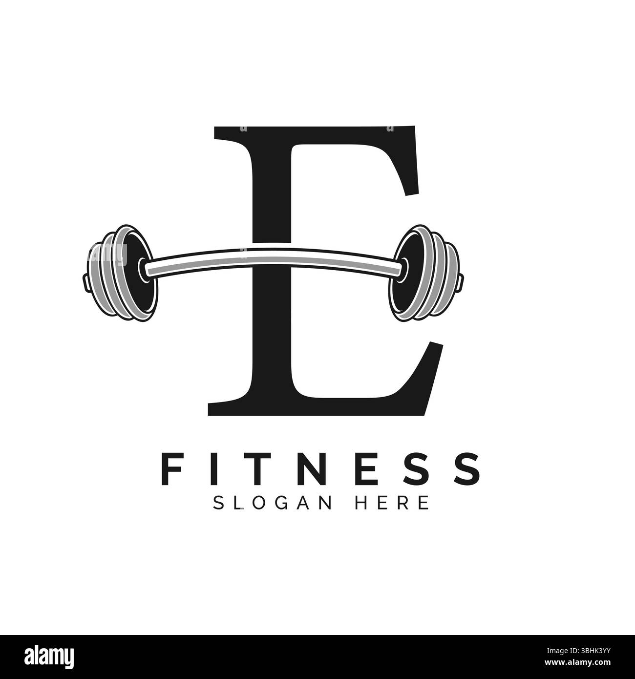 Logo lettre E Gym. Icône de symbole barre alphabet E. Illustration de Vecteur