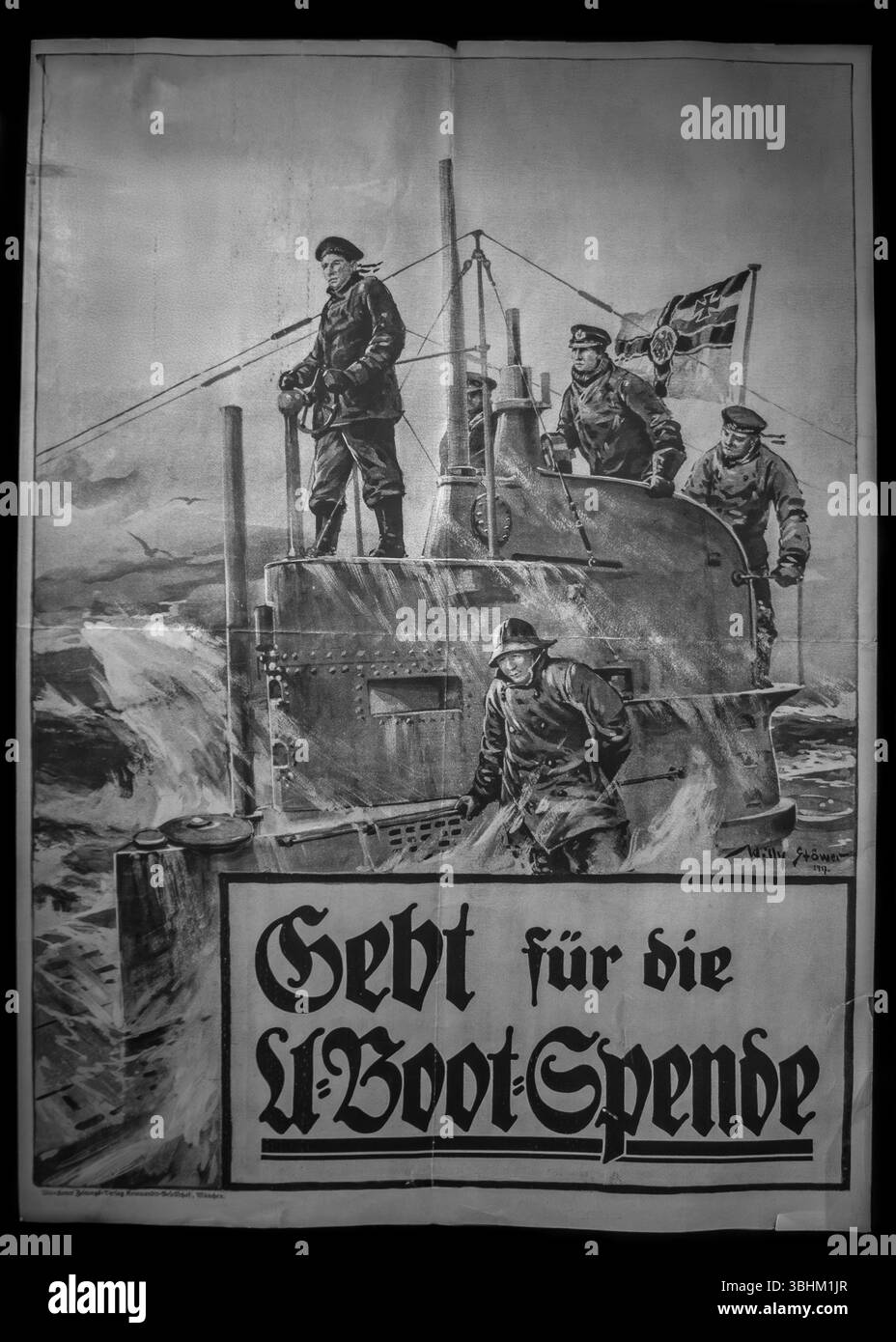 Affiche de la seconde Guerre mondiale exhortant la population allemande à contribuer financièrement à la construction de sous-marins pendant la seconde Guerre mondiale Banque D'Images