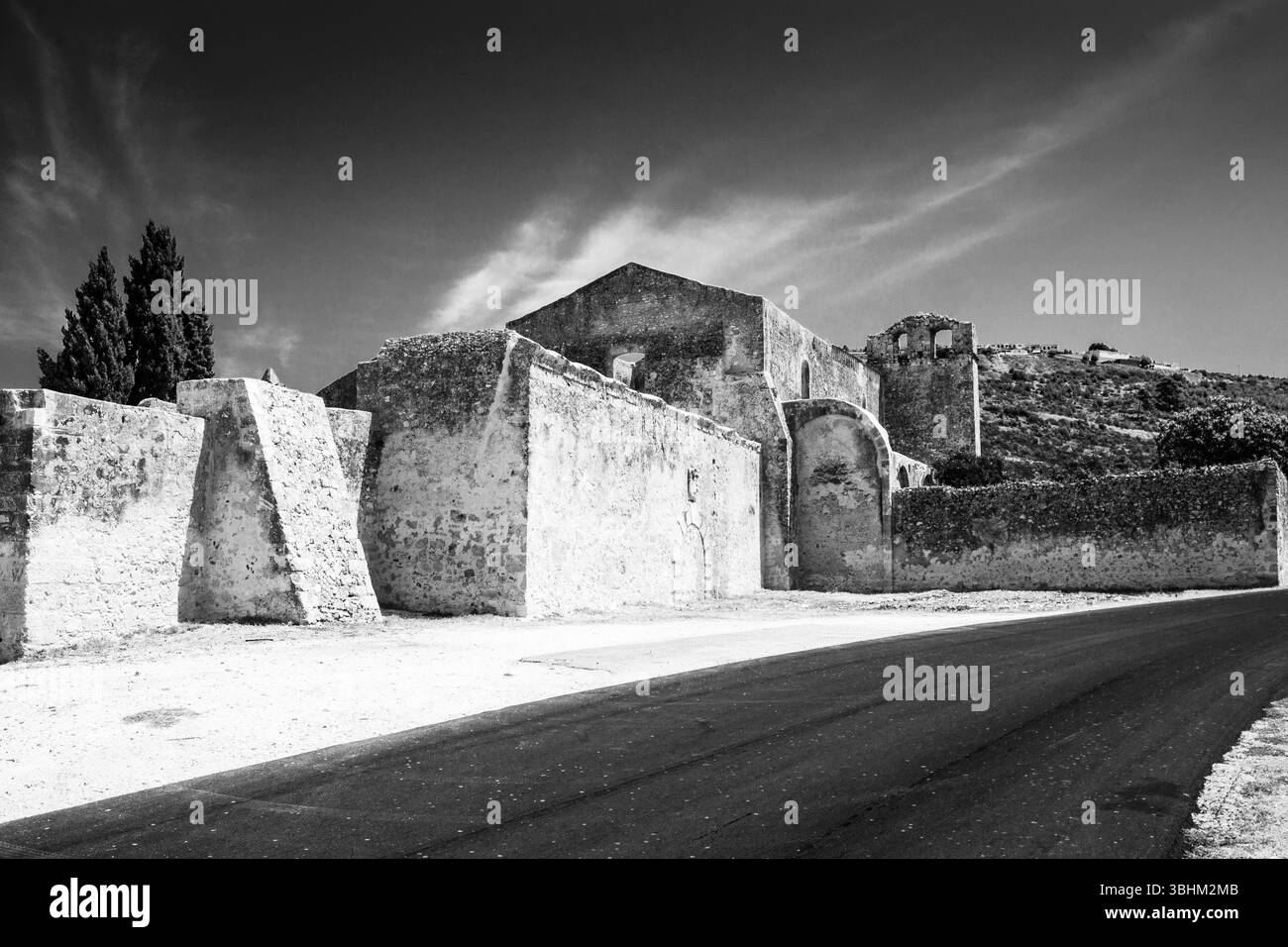 Paysage et bâtiments près de Peschici, Gargano, Pouilles, Italie Banque D'Images