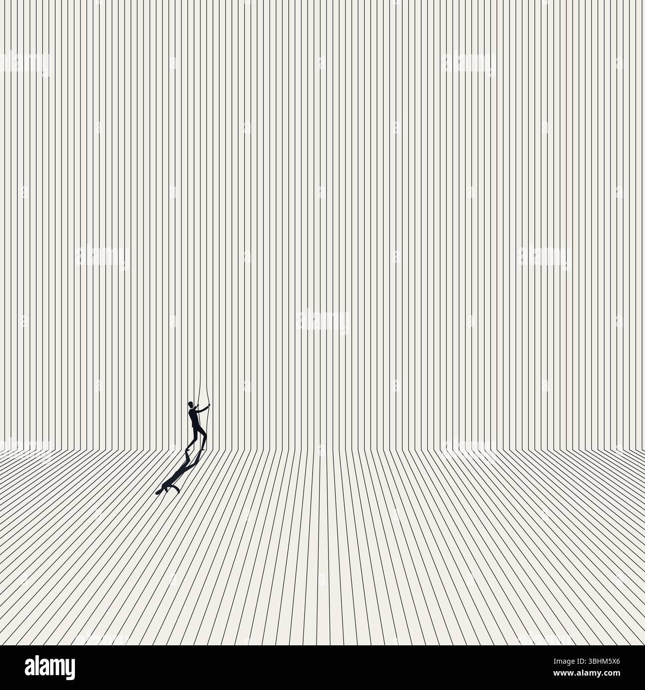 Homme d'affaires se libère de l'esclavage corporatif, concept de vecteur. Symbole de liberté, défi. Design minimal eps10 illustration abstraite. Illustration de Vecteur