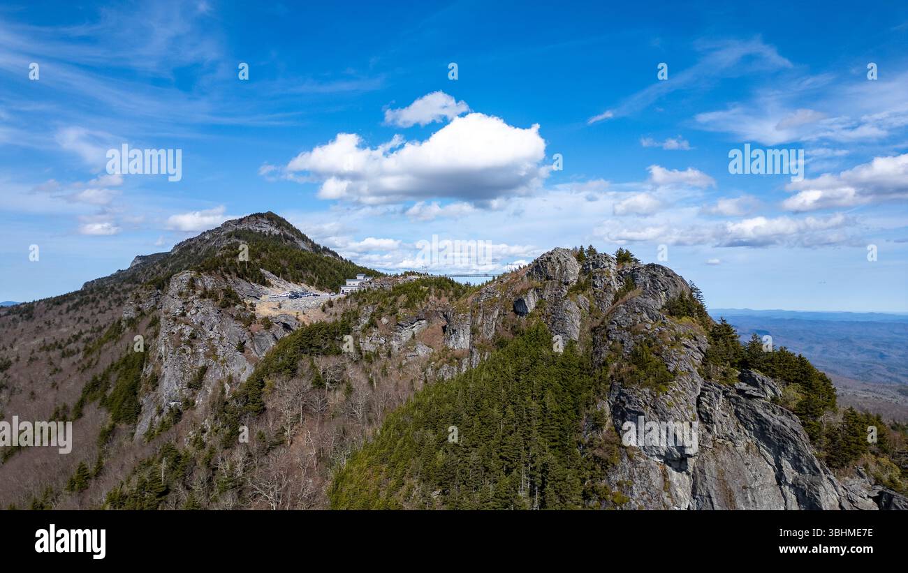 Grandfather Mountain est une montagne, une attraction à but non lucratif, et un parc d'État de Caroline du Nord près de Linville, Caroline du Nord. À 5 946 pieds, c'est le h. Banque D'Images