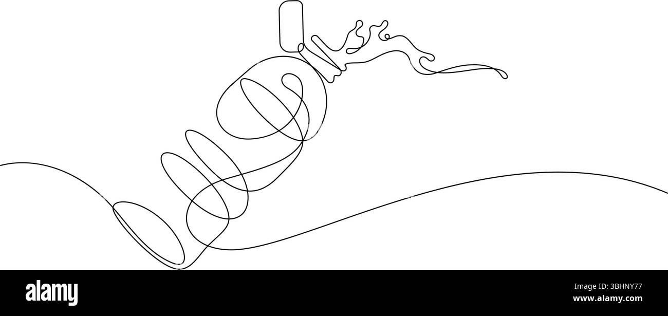 eau potable éclaboussure bouteille fraîcheur pureté une ligne dessin continu minimalisme copie décoration de l'espace Illustration de Vecteur