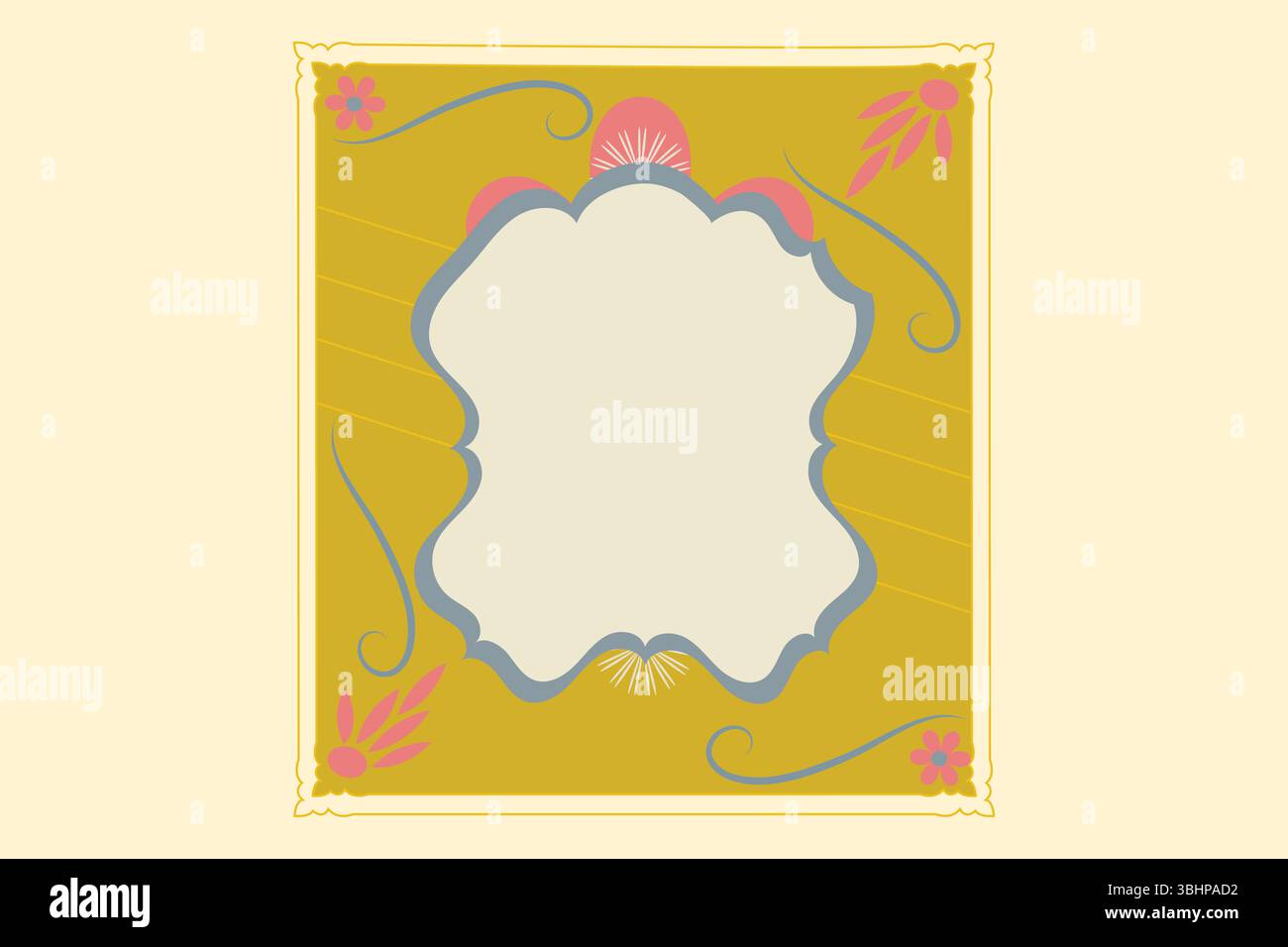 Bordures de zone de texte Tazhib traditionnelles – style doré. Décoration cadre fleuri persan Illustration de Vecteur