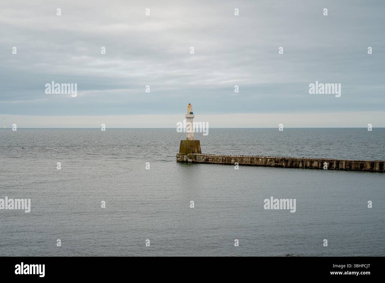 Phare d'Aberdeen South Pier, Aberdeen, Écosse, Royaume-Uni Banque D'Images
