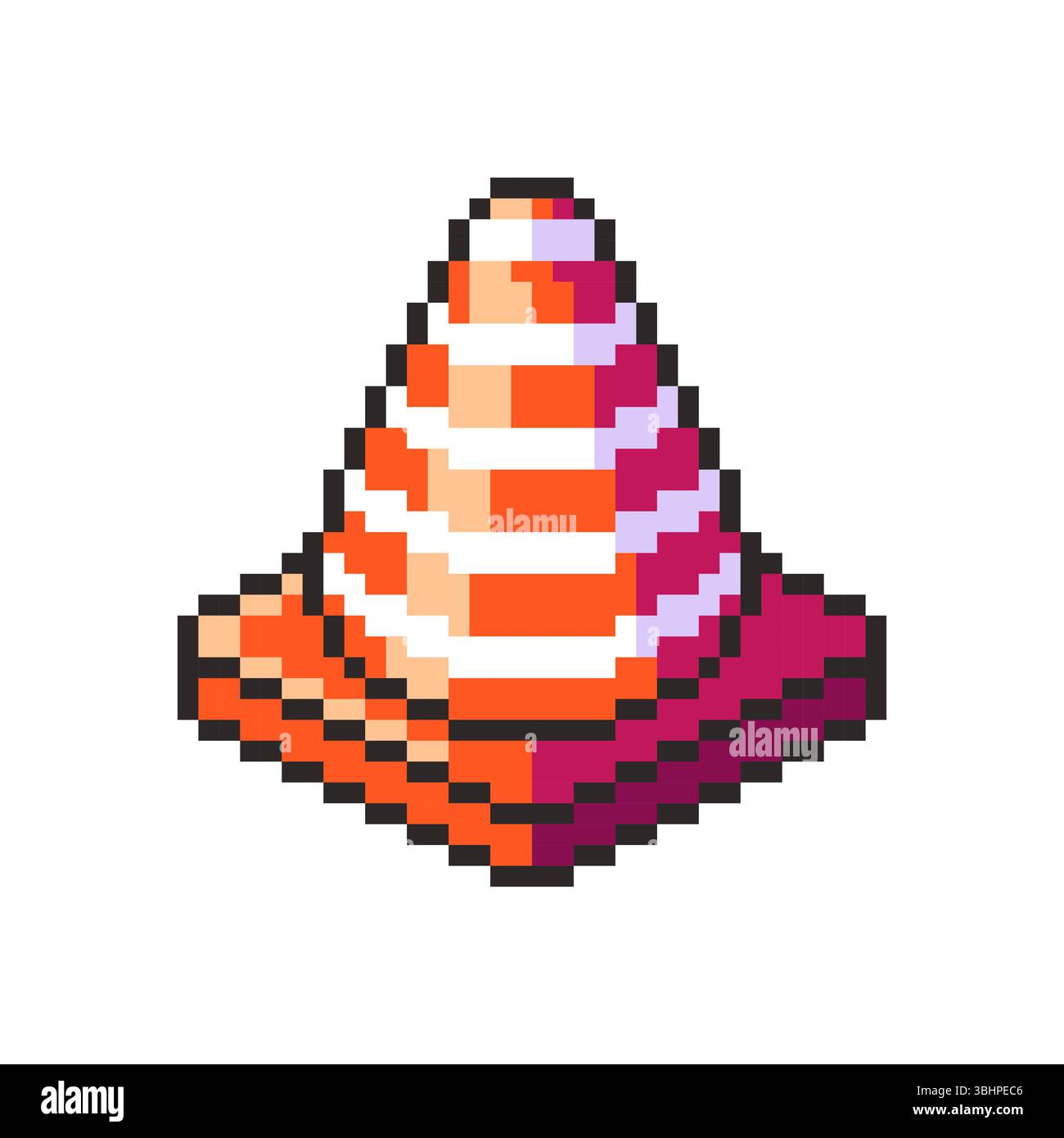 Design D'actif de jeu de CONE de trafic Pixel art Illustration de Vecteur